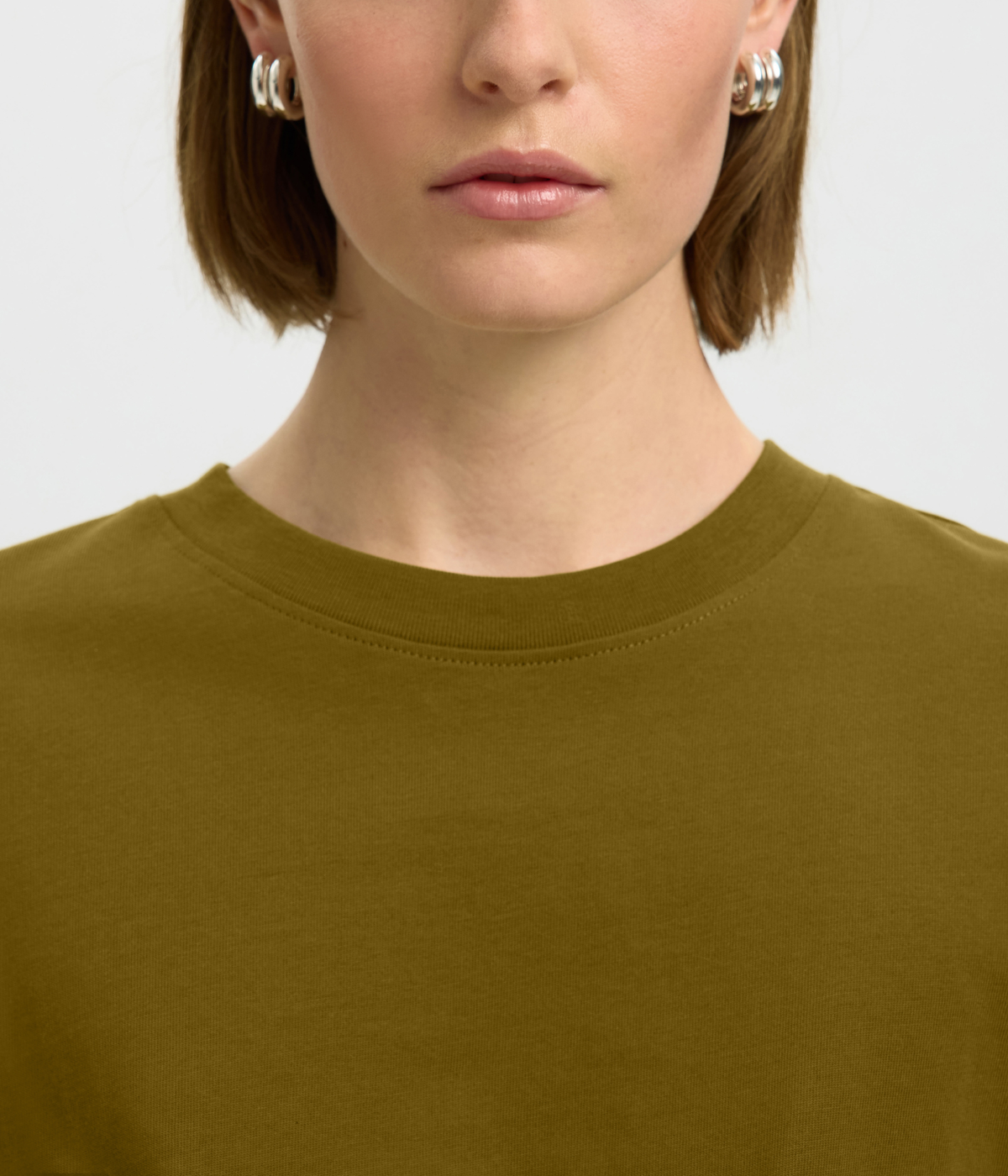 Slfessential Ss Boxy Tee Noos. (FIR GREEN)