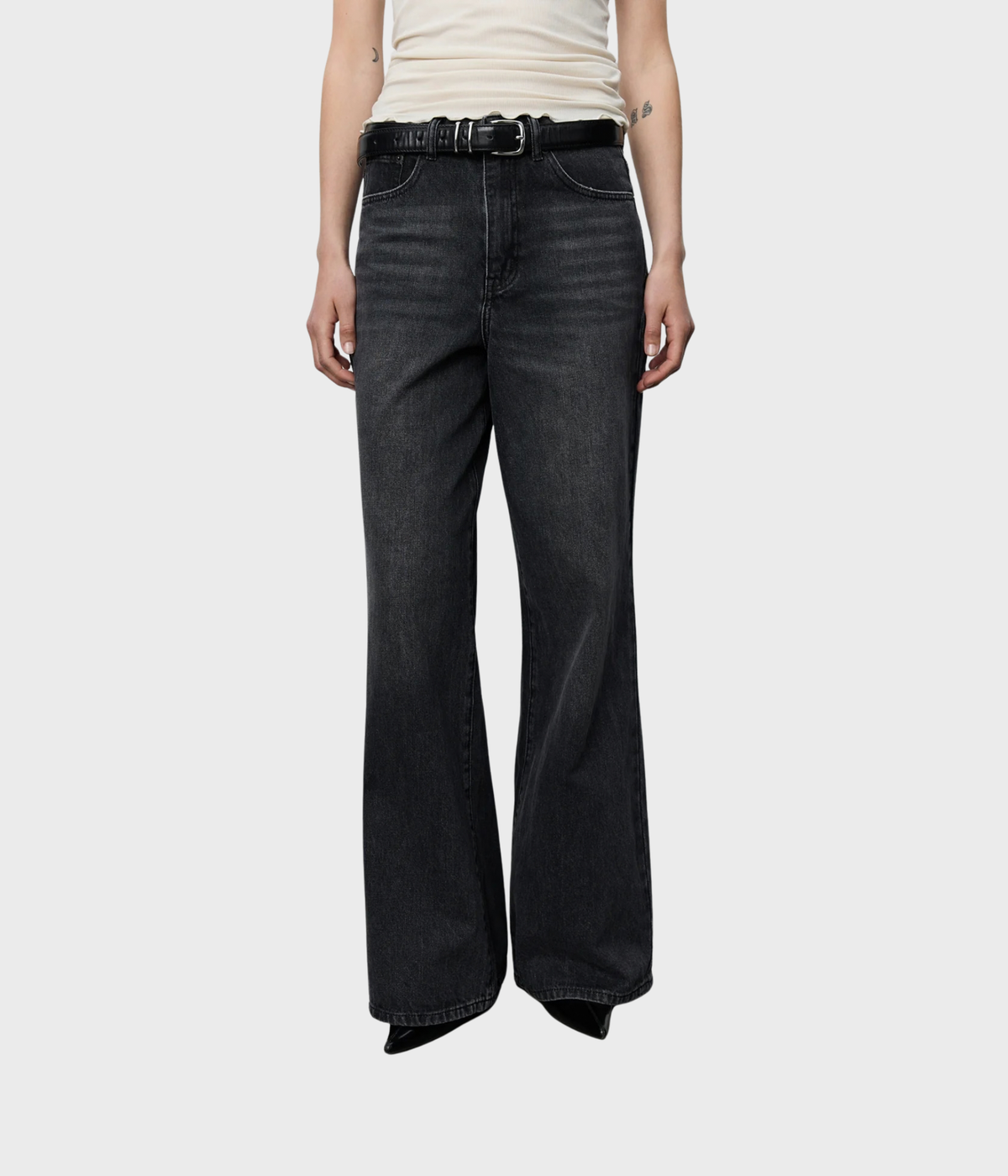 Napolisw High Waist Jeans (1015 Washed black)