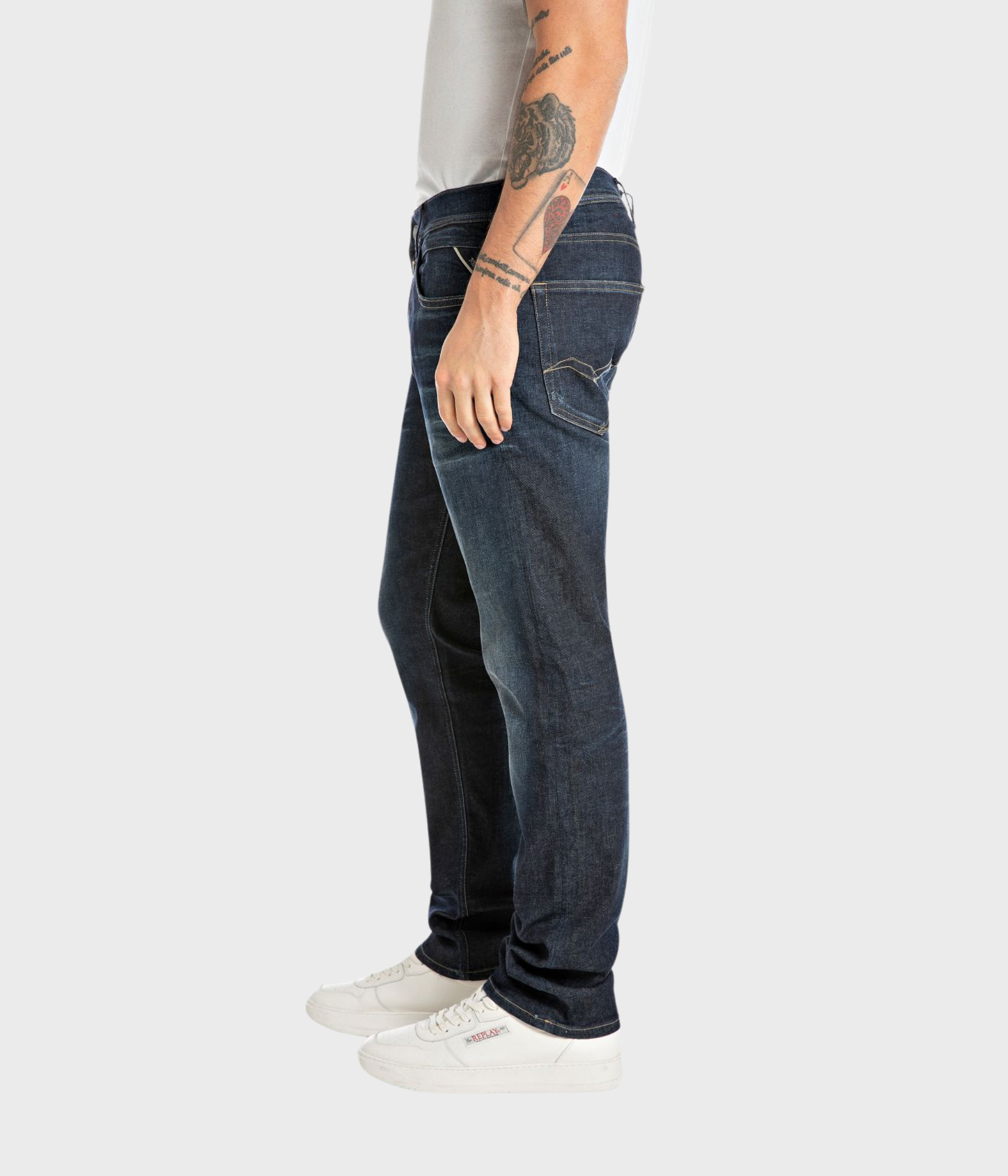 Trousers GROVER Hyperflex Dust. (007 DARK BLUE Dark wash tone)
