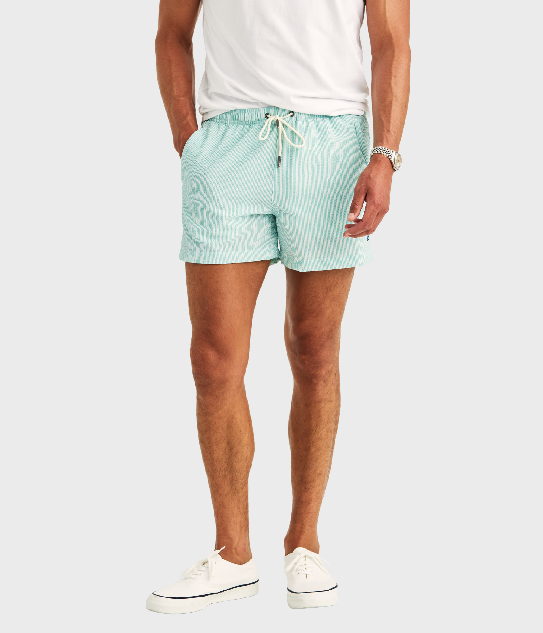 Morris Seersucker Bathing Trunks (71 Green)