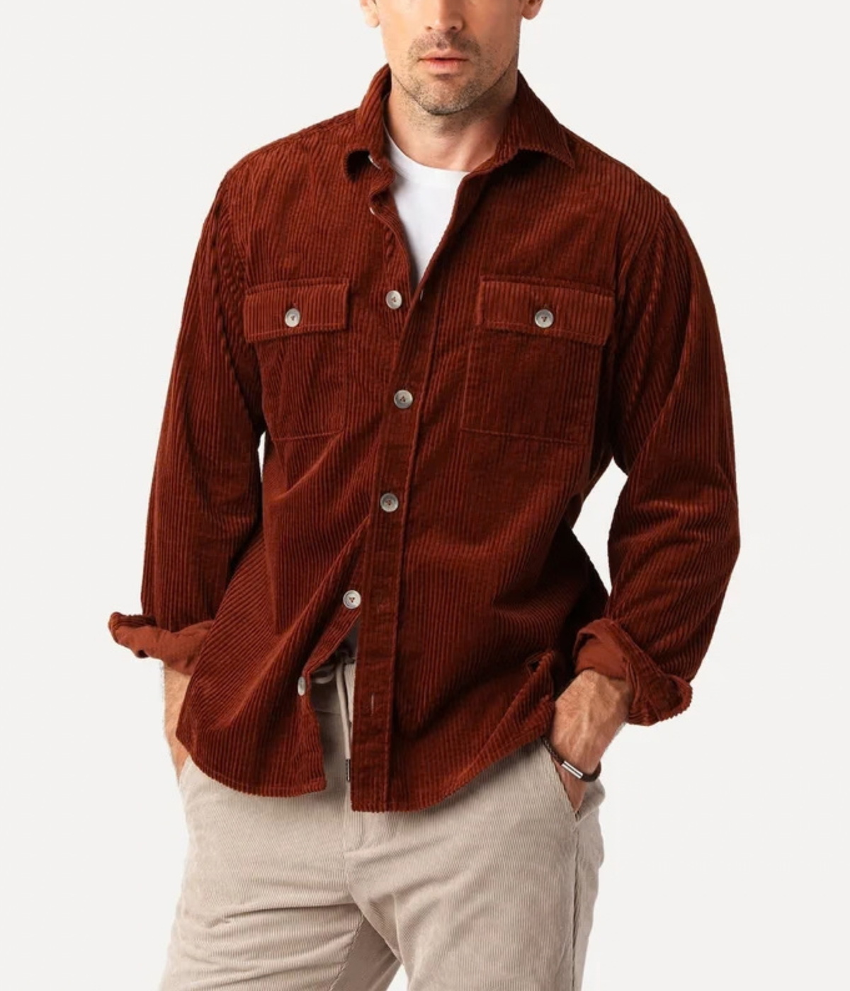 Cord Shirt. (Brick)