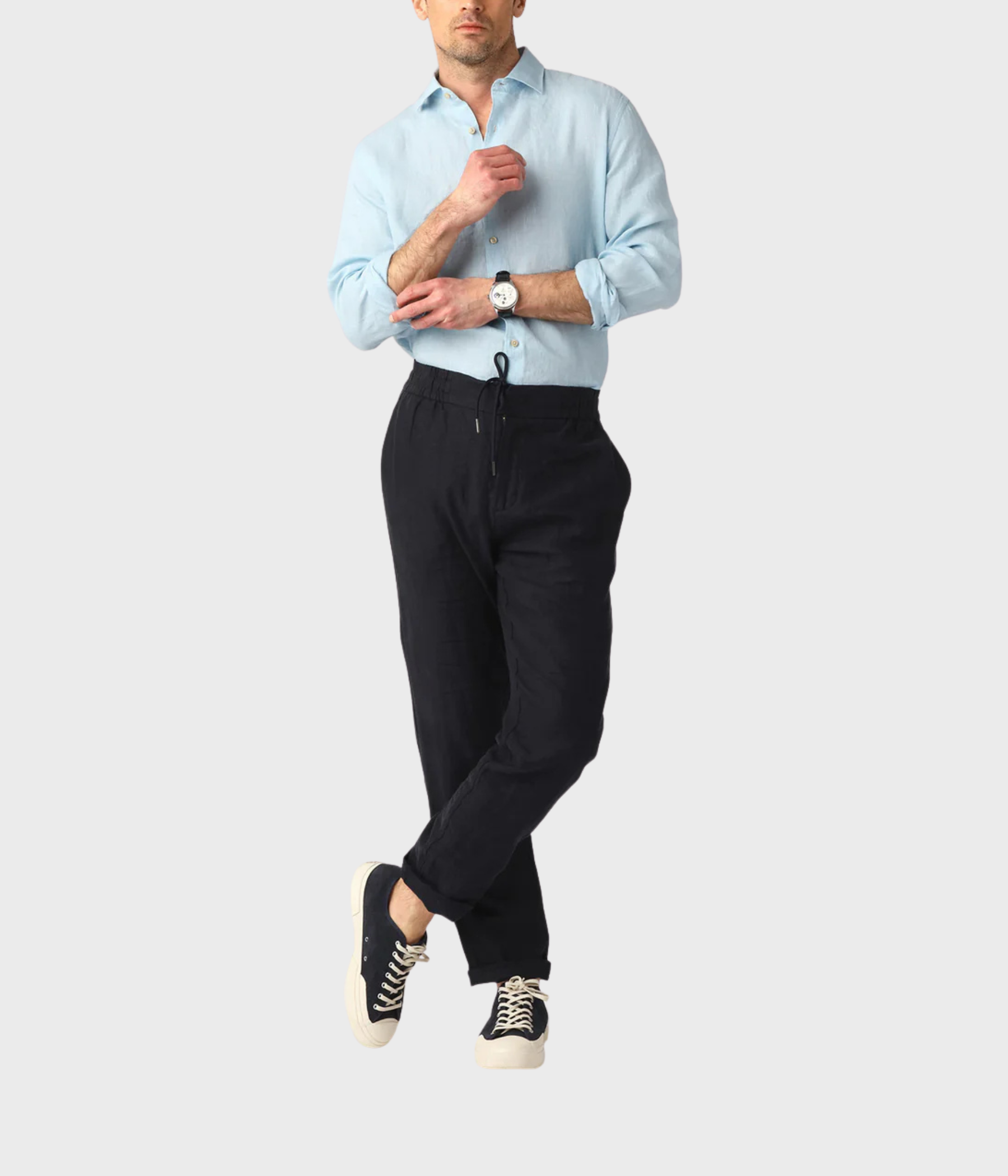 Linen Shirt. (aqua)