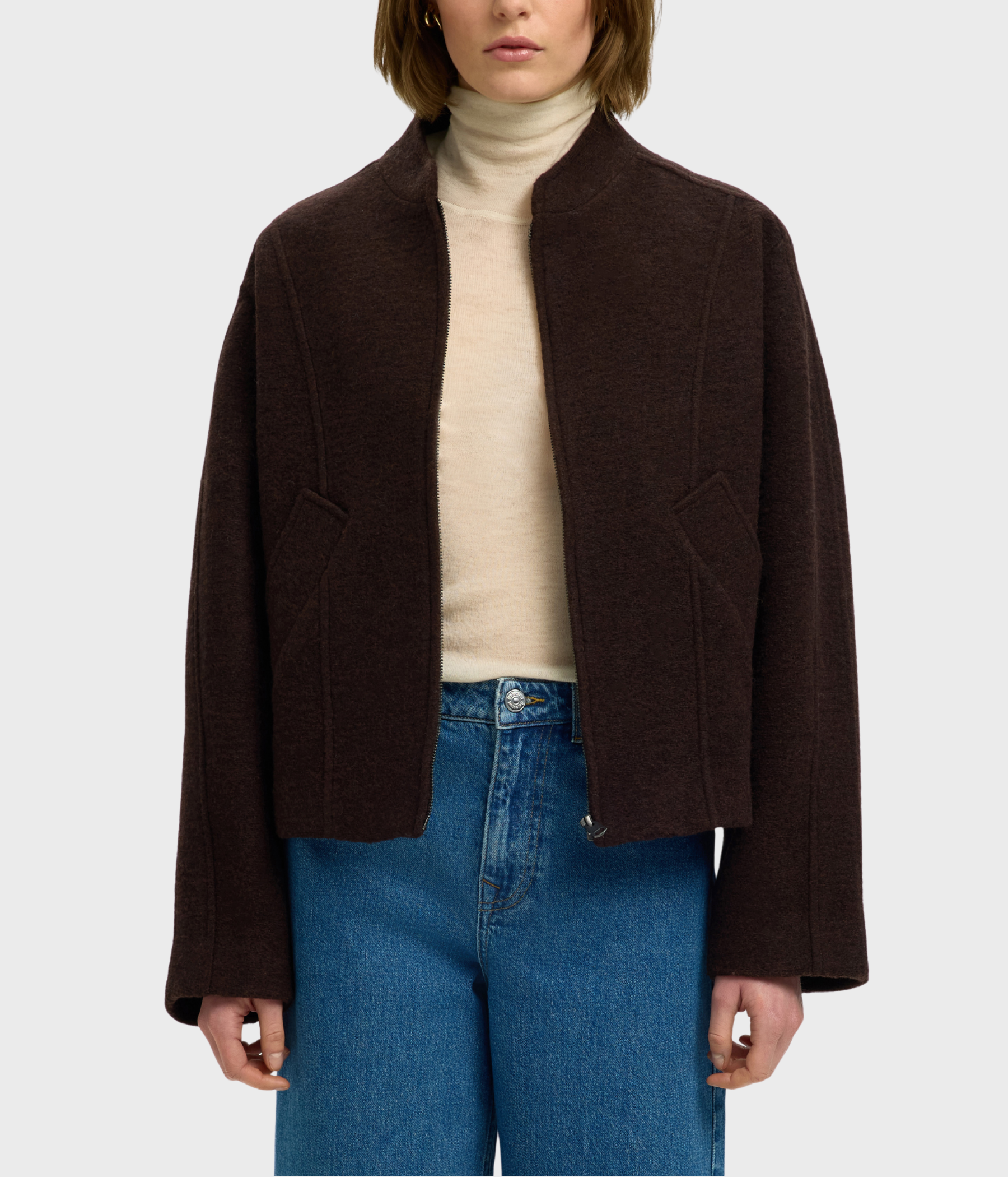 Slwjacqueline Wool Blend Jacket Noos (Delicioso Detail:MELANGE)