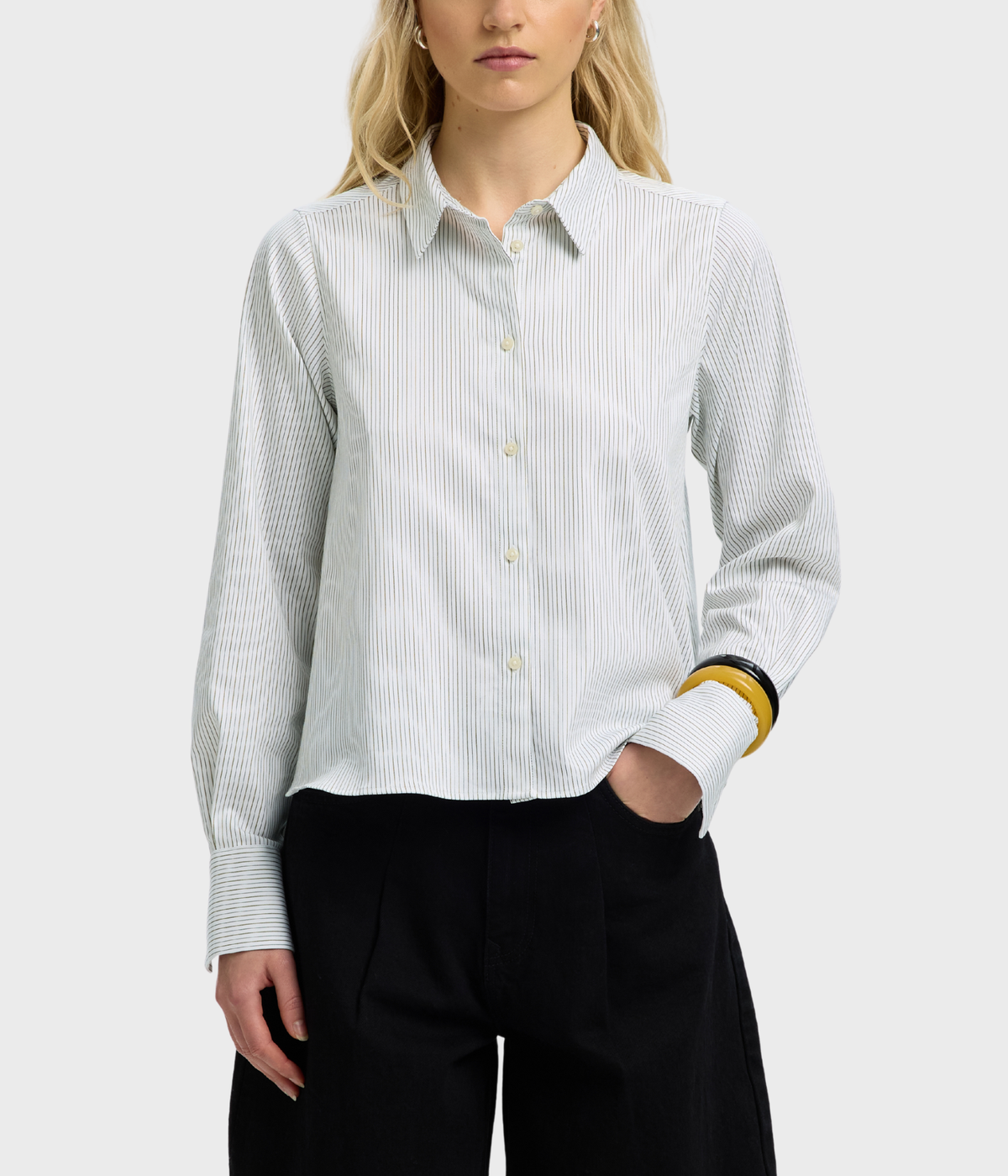 Slwromie Ls Relaxed Shirt (Avocado Oil Stripes:STRIPE)