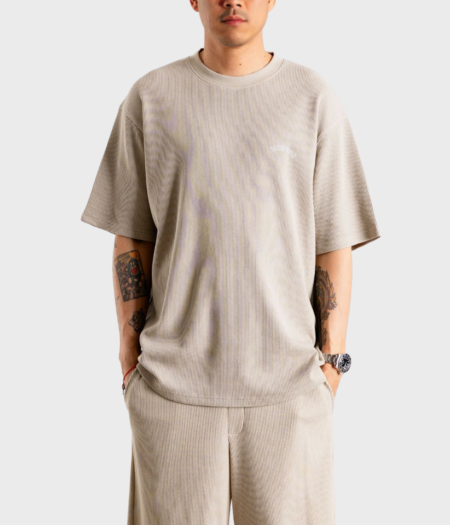 Wbbaine Waffel Tee (Taupe Brown)