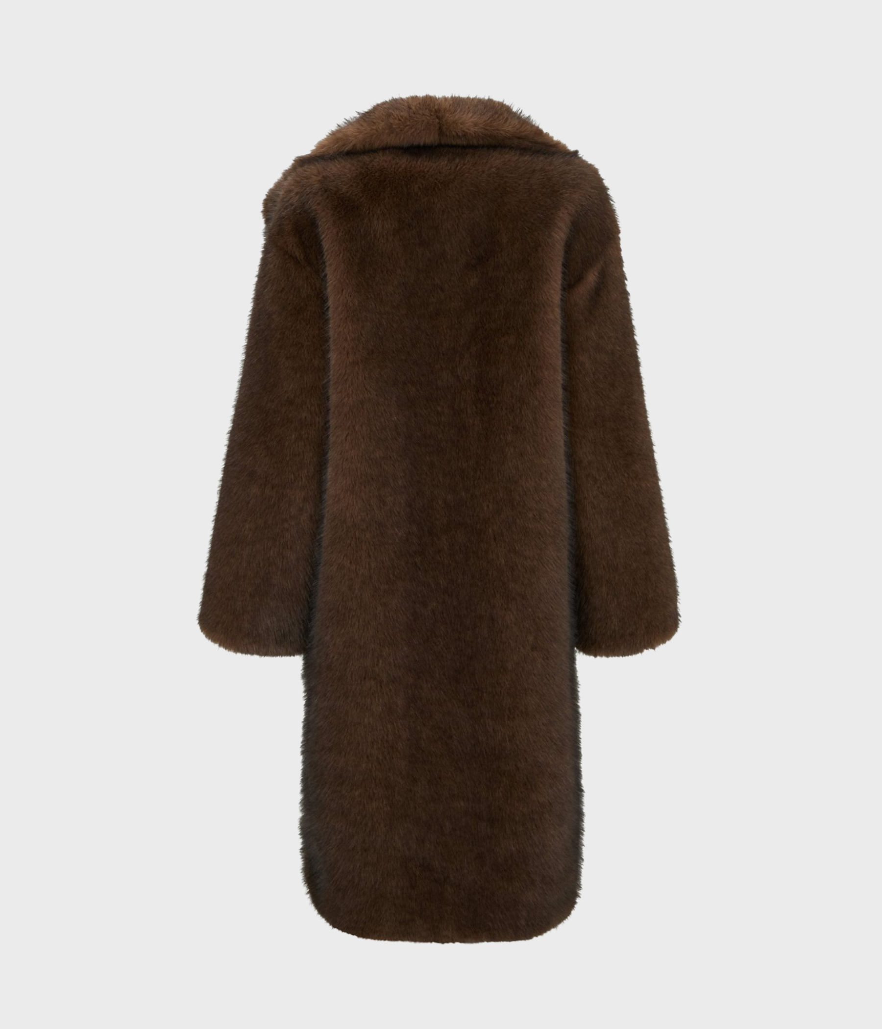Stephanie Faux Fur Long Jacket (210 BROWN)