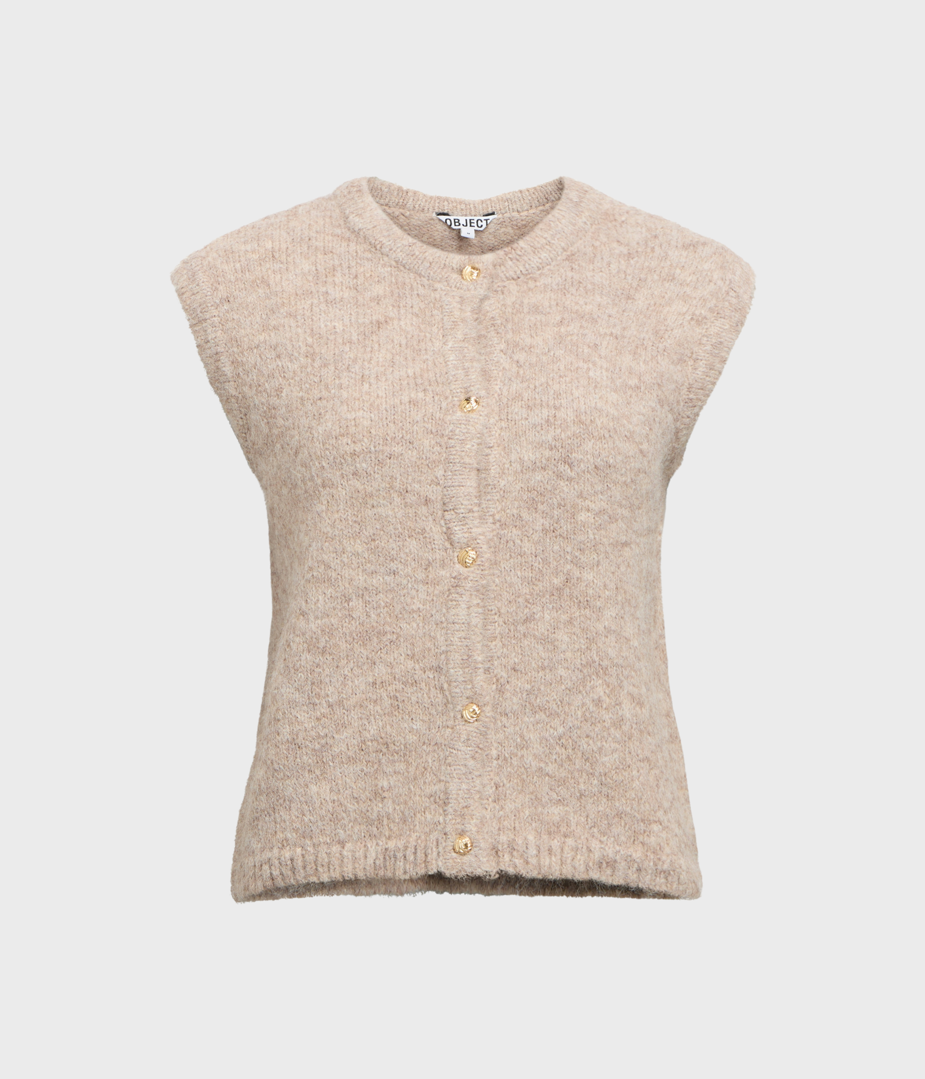 OBJSAGGIA RE KNIT VEST CARDIGAN NOOS. (Humus)