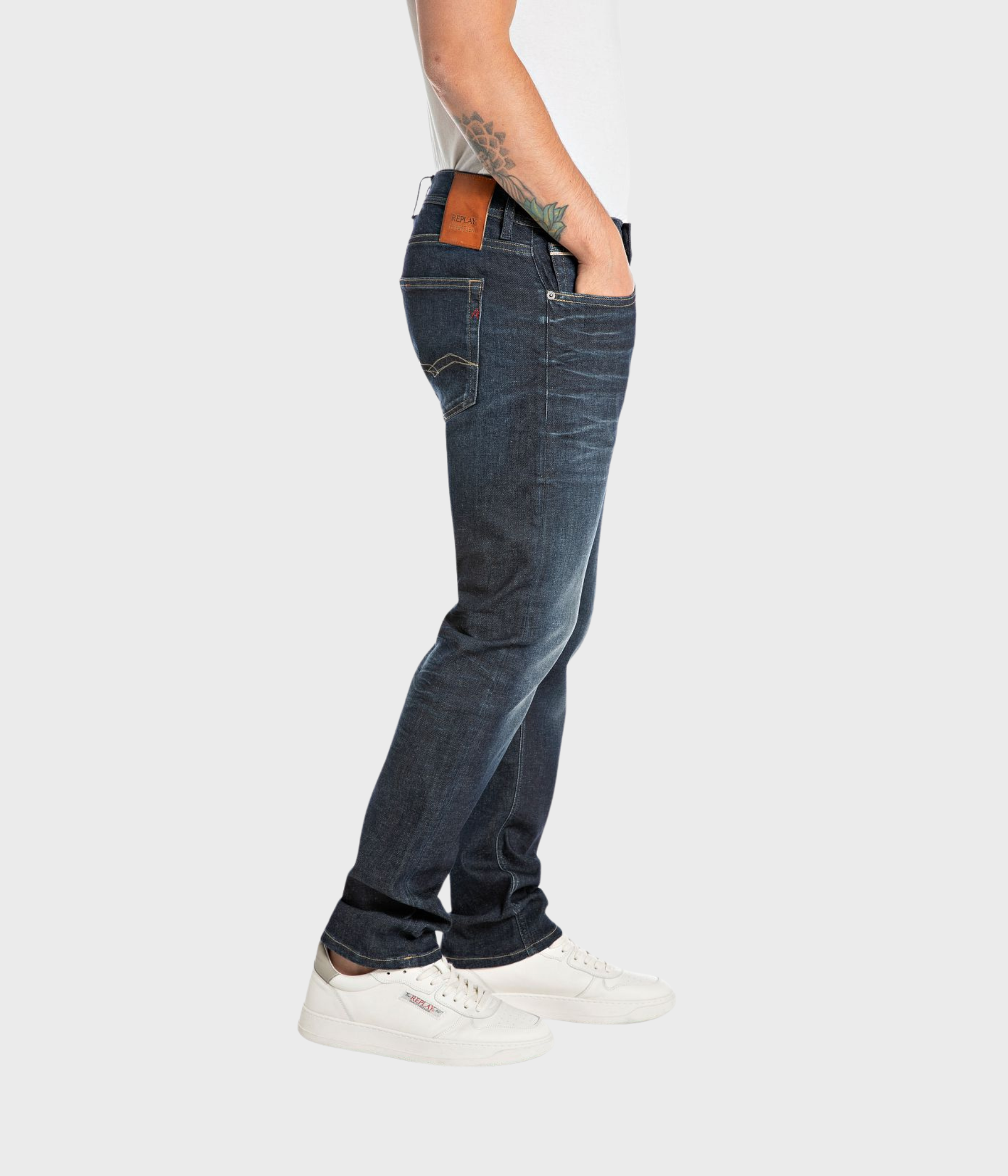 Trousers GROVER Hyperflex Dust. (007 DARK BLUE Dark wash tone)