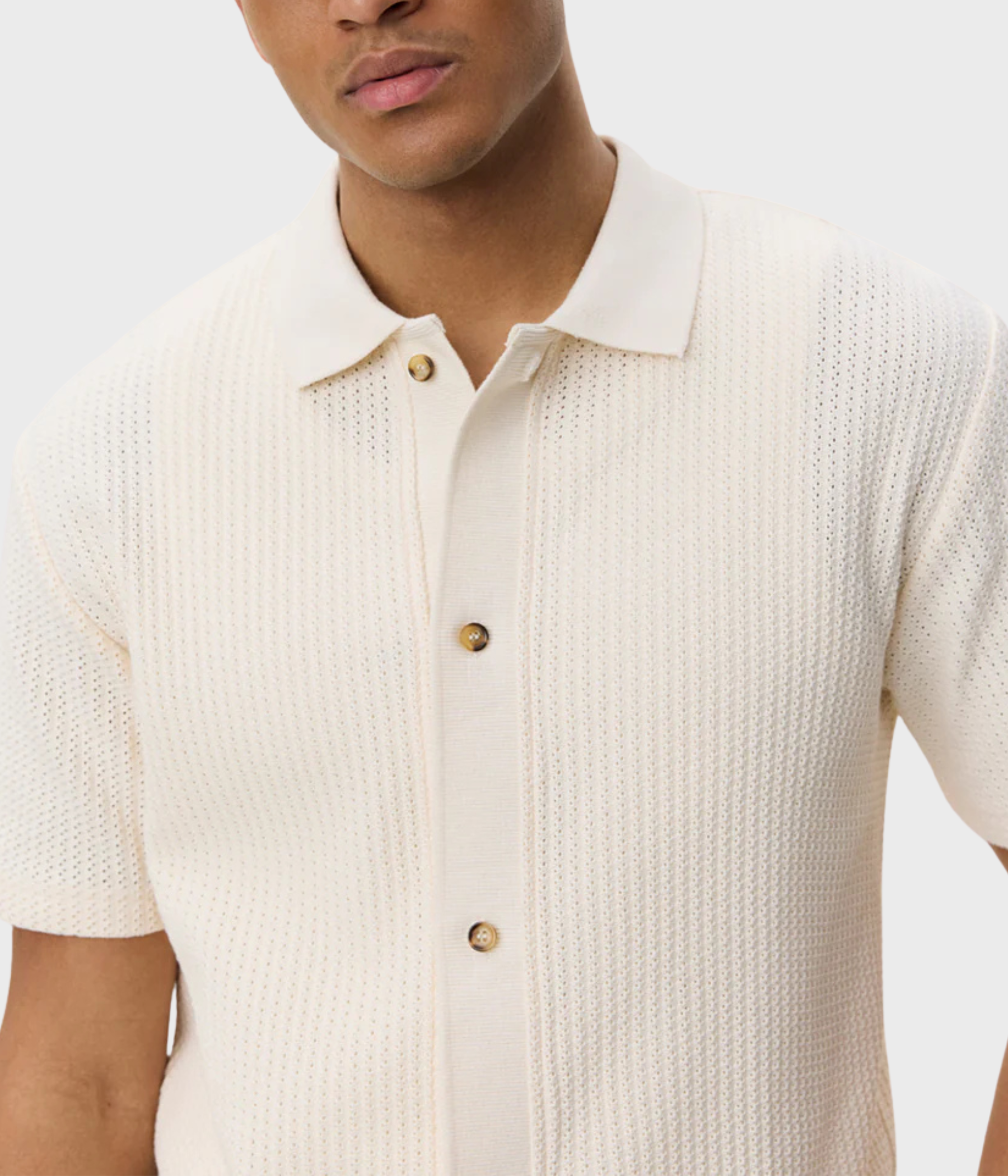 Pointelle Ss Shirt (211 Eggnog White)