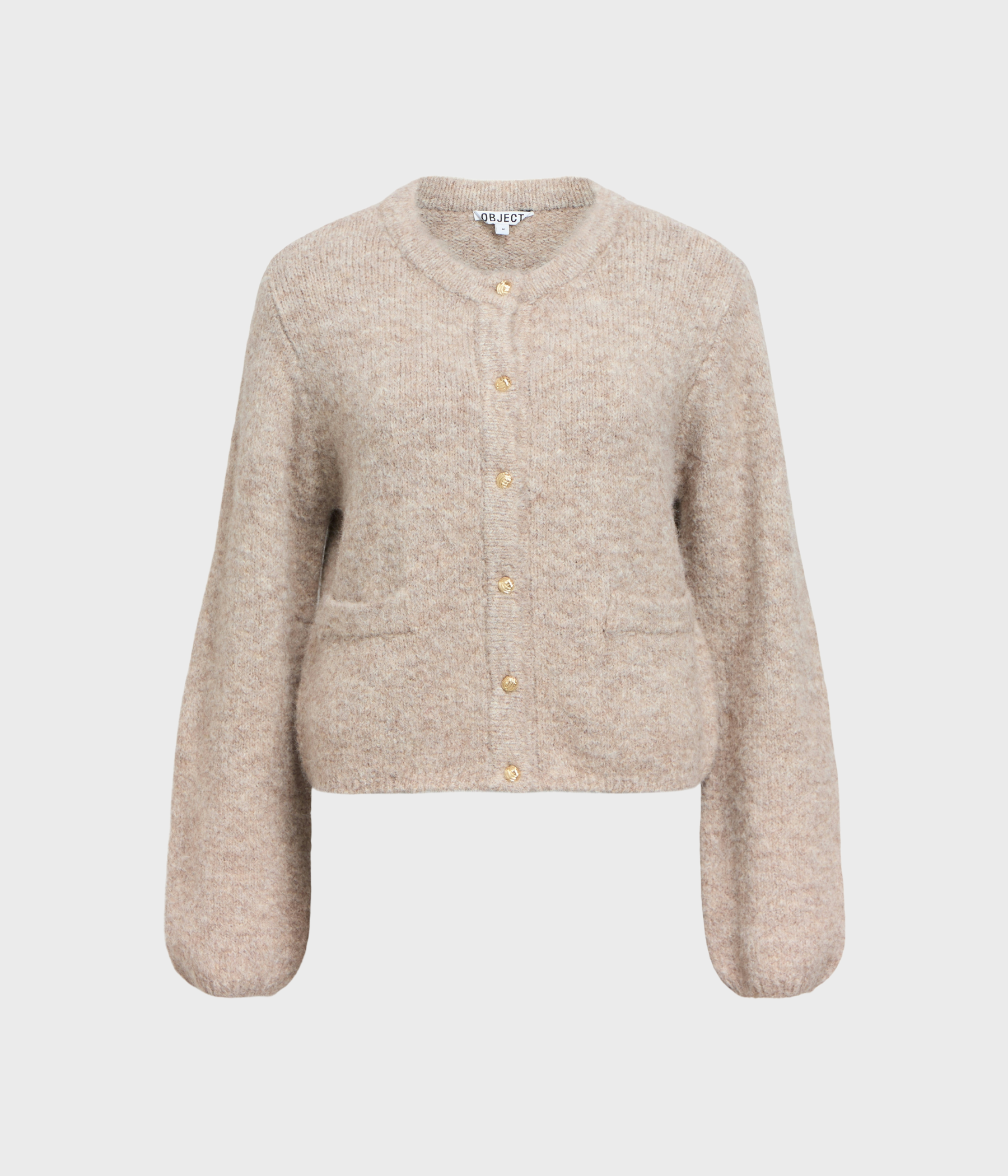 OBJSAGGIA RE L/S KNIT CARDIGAN NOOS (Humus Detail:melange)