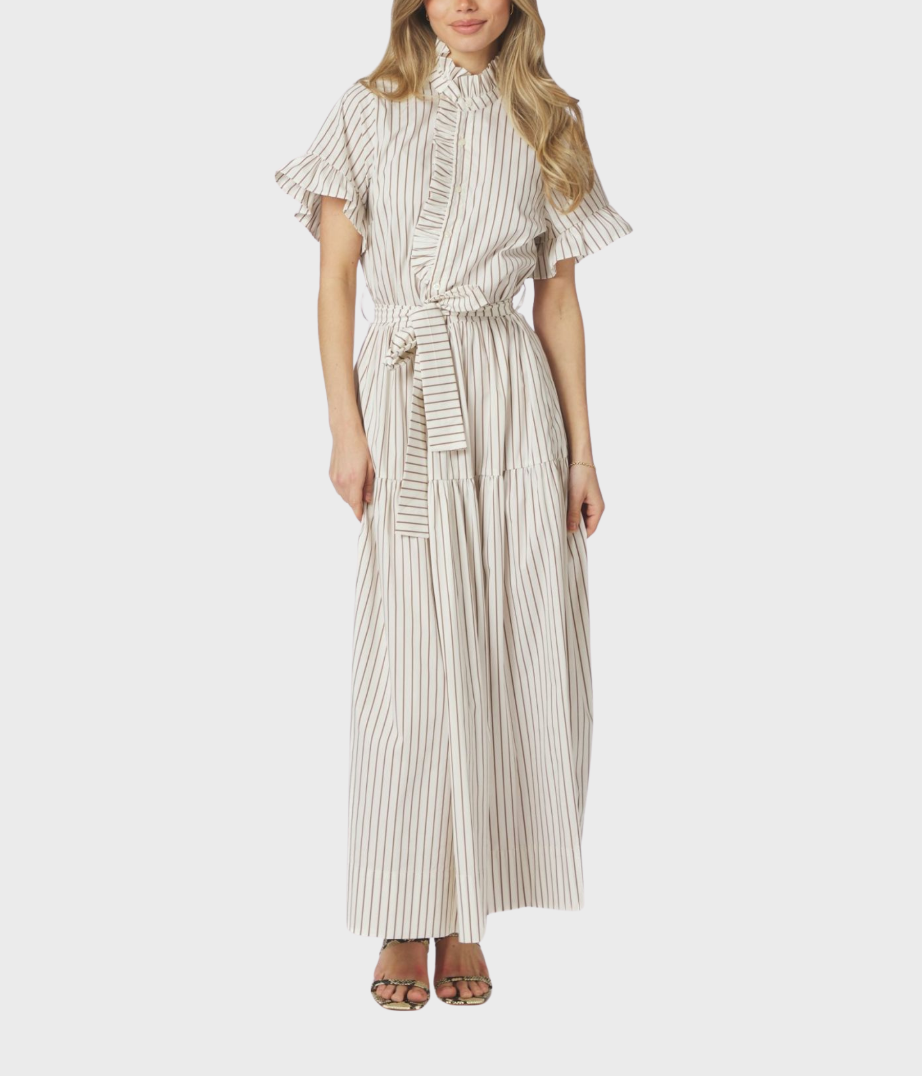 Nellie Wide Stripe Dress (124 Ivory)
