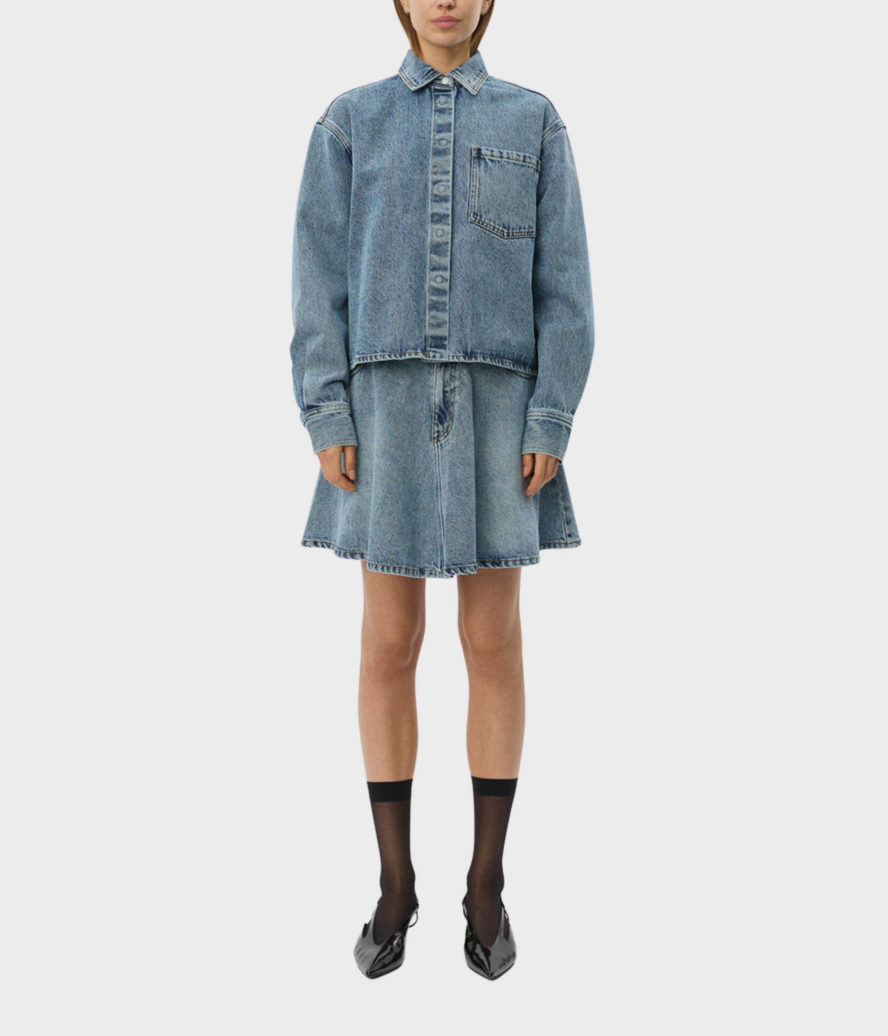 NASHSW DENIM BOXY SHIRT JACKET (5036 Blue) - D.O. Design Only