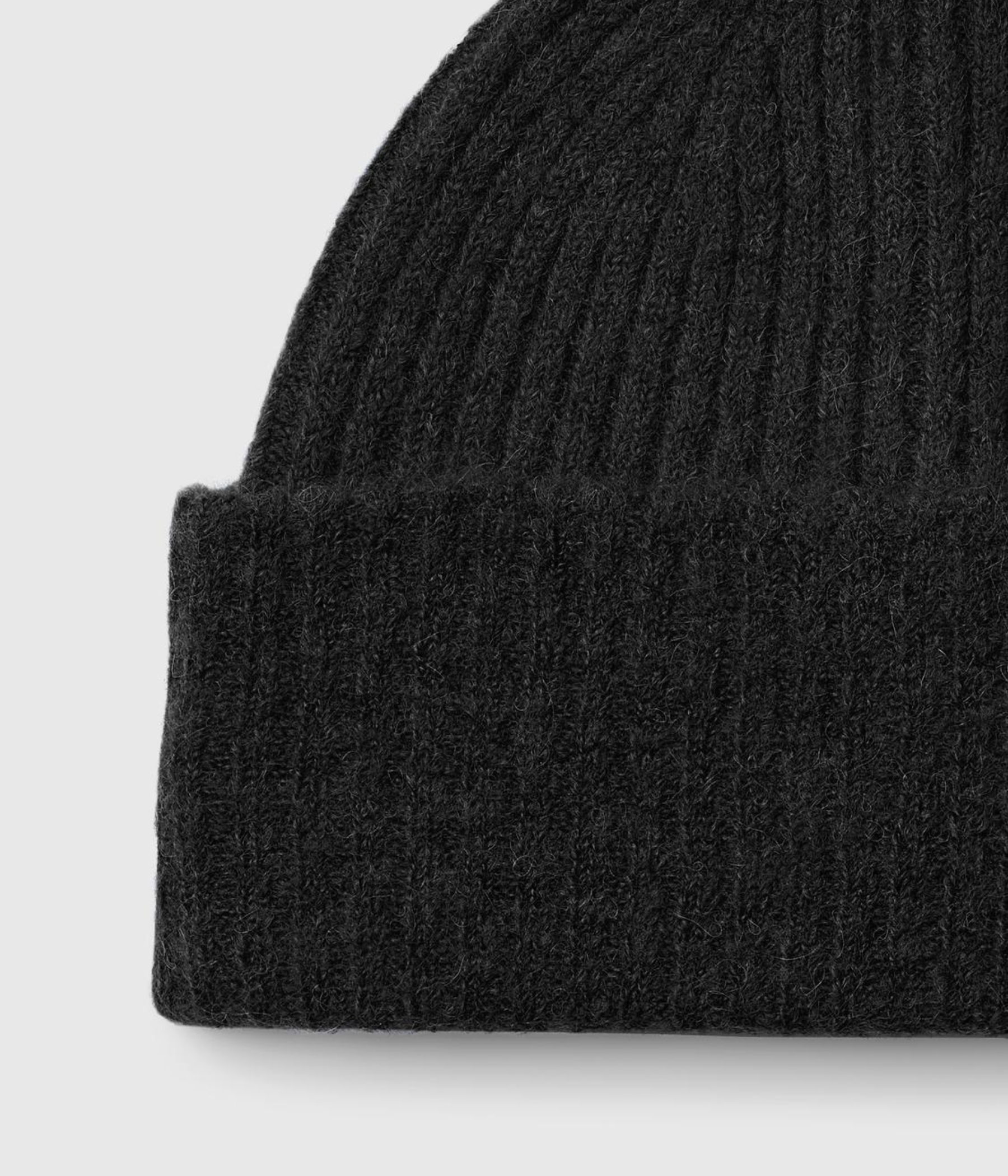 SLFLULU WOOL BLEND KNIT BEANIE NOOS (Black Detail:MELANGE)