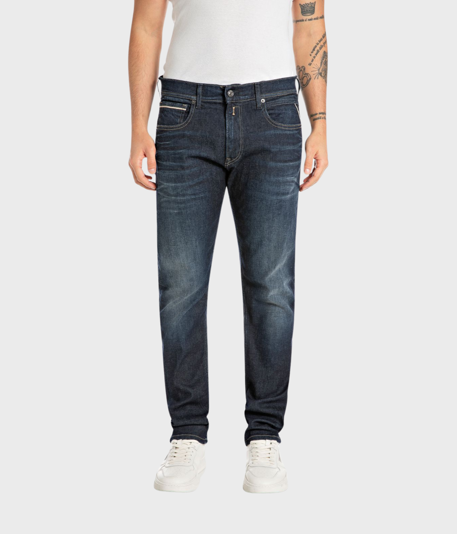 Trousers GROVER Hyperflex Dust. (007 DARK BLUE Dark wash tone)