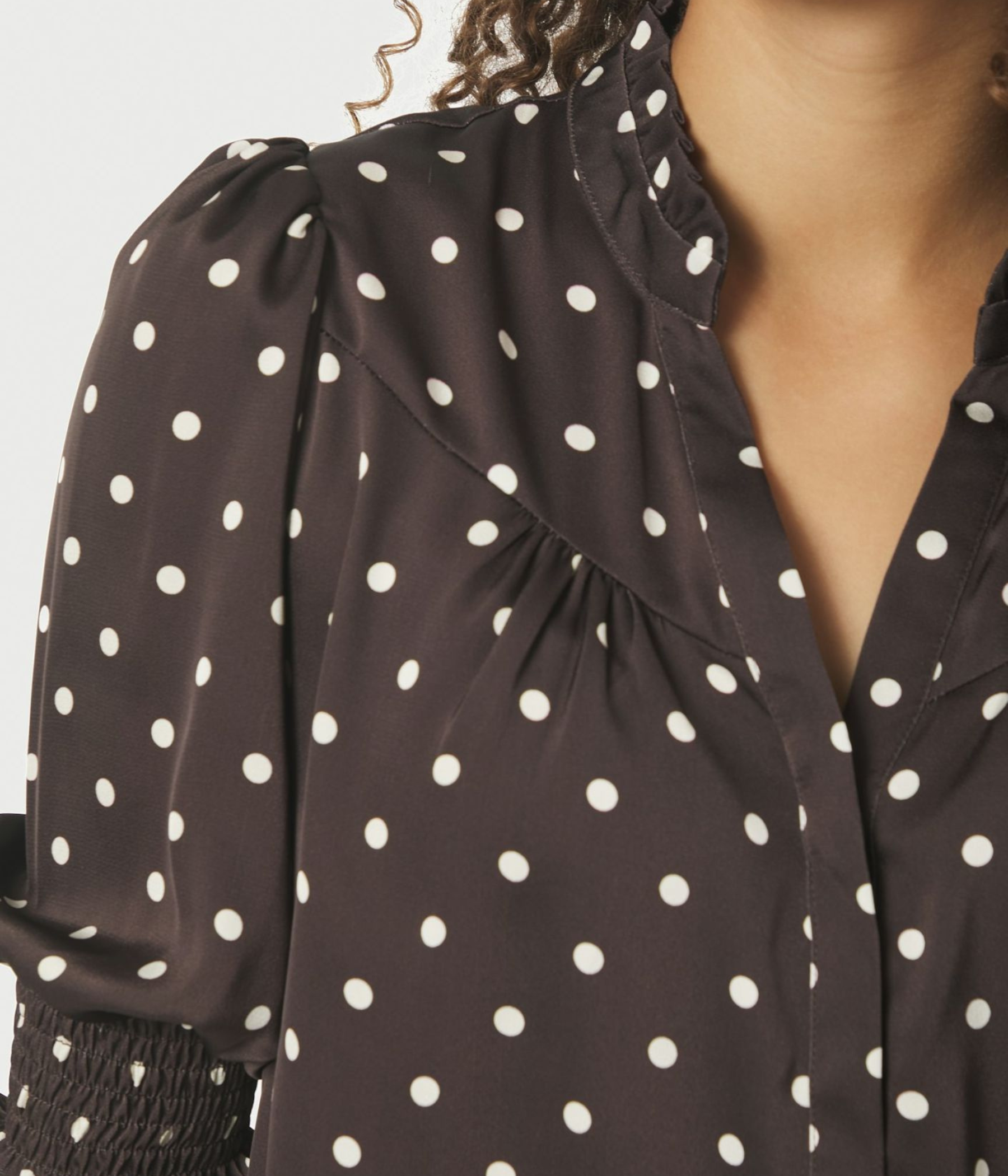 Diana Dot Blouse (676 DARK BROWN) - D.O. Design Only