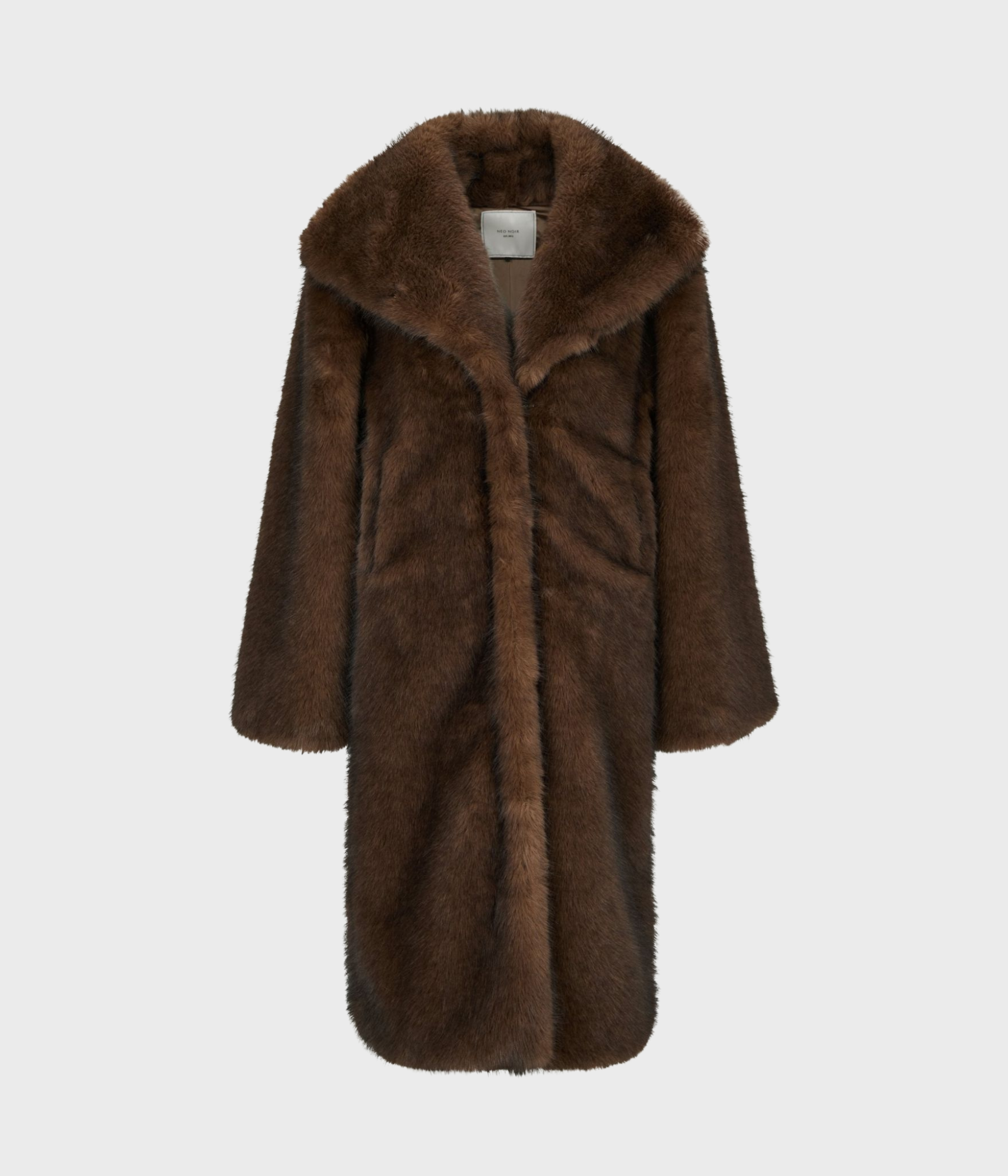 Stephanie Faux Fur Long Jacket (210 BROWN)