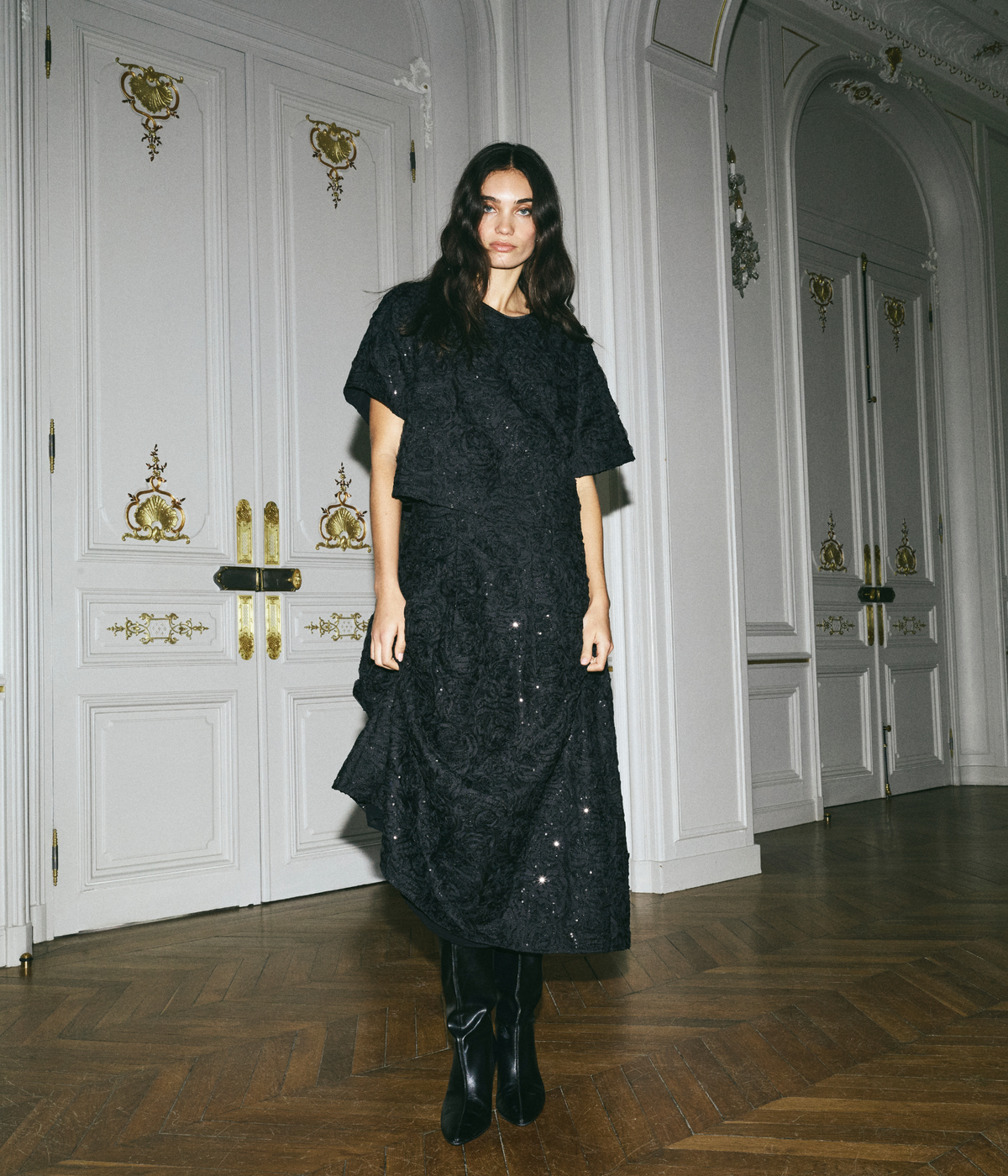 Mmreya Sequins Skirt (801 Black)