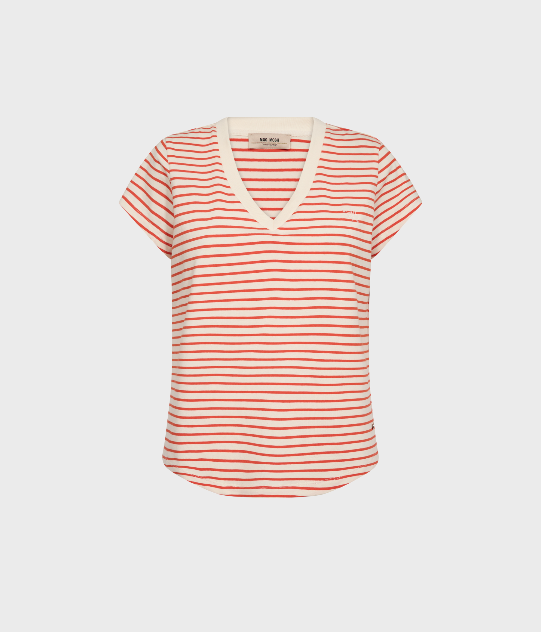Mmkala V-SS Stripe Tee (167 Spicy Orange)