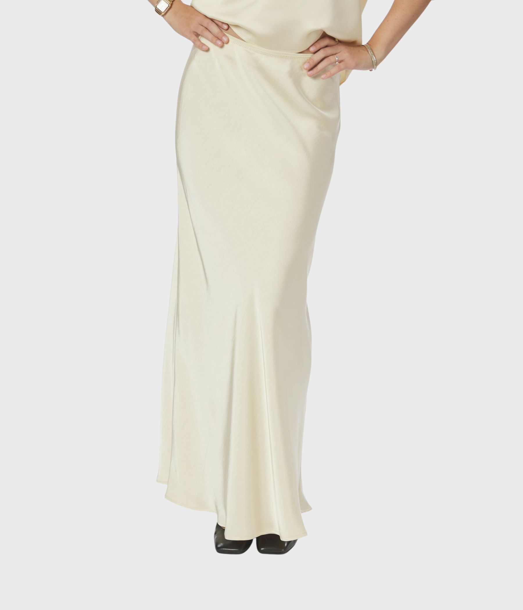 Vicky Heavy Sateen Skirt. (191 Light Yellow)