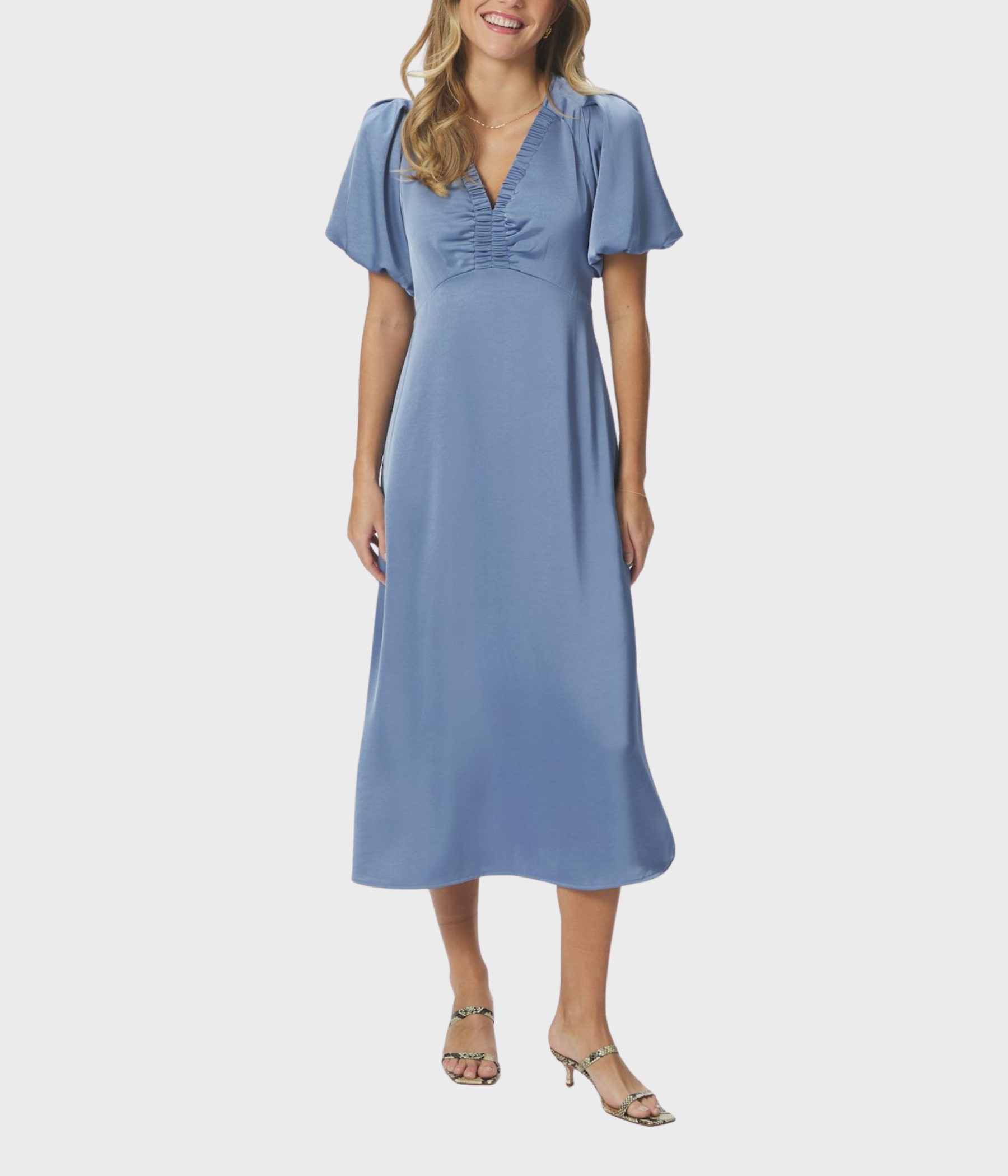 Illana Heavy Sateen Dress. (407 Smoke Blue) - D.O. Design Only