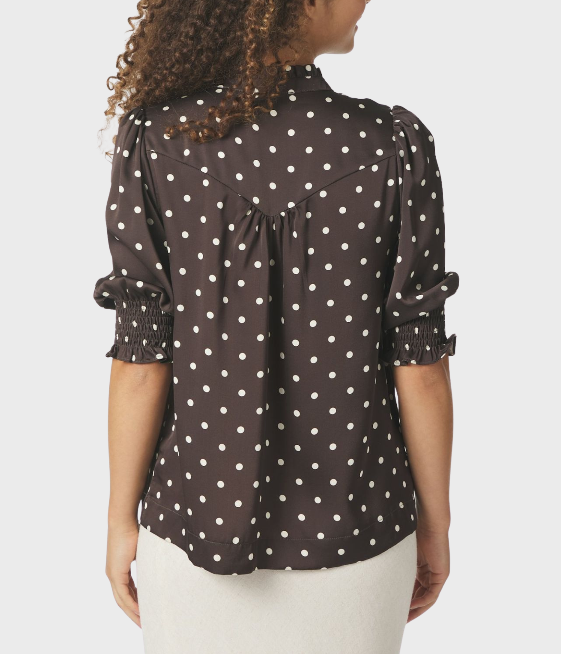 Diana Dot Blouse (676 DARK BROWN) - D.O. Design Only