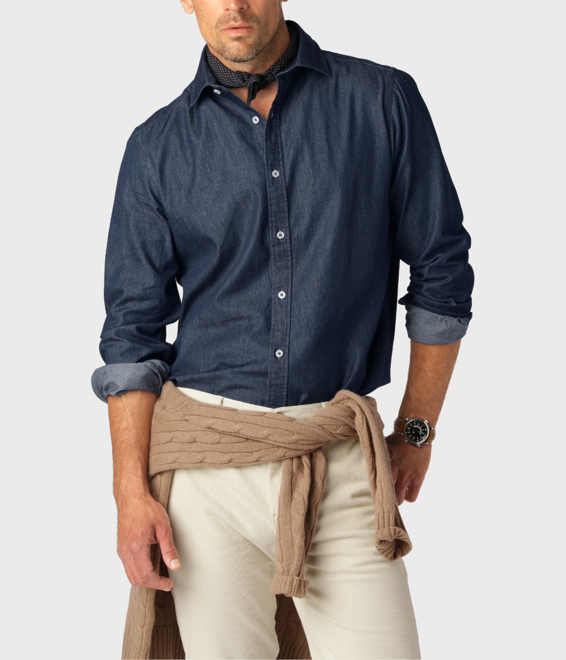 Dressed Denim Shirt. (Denim blue)