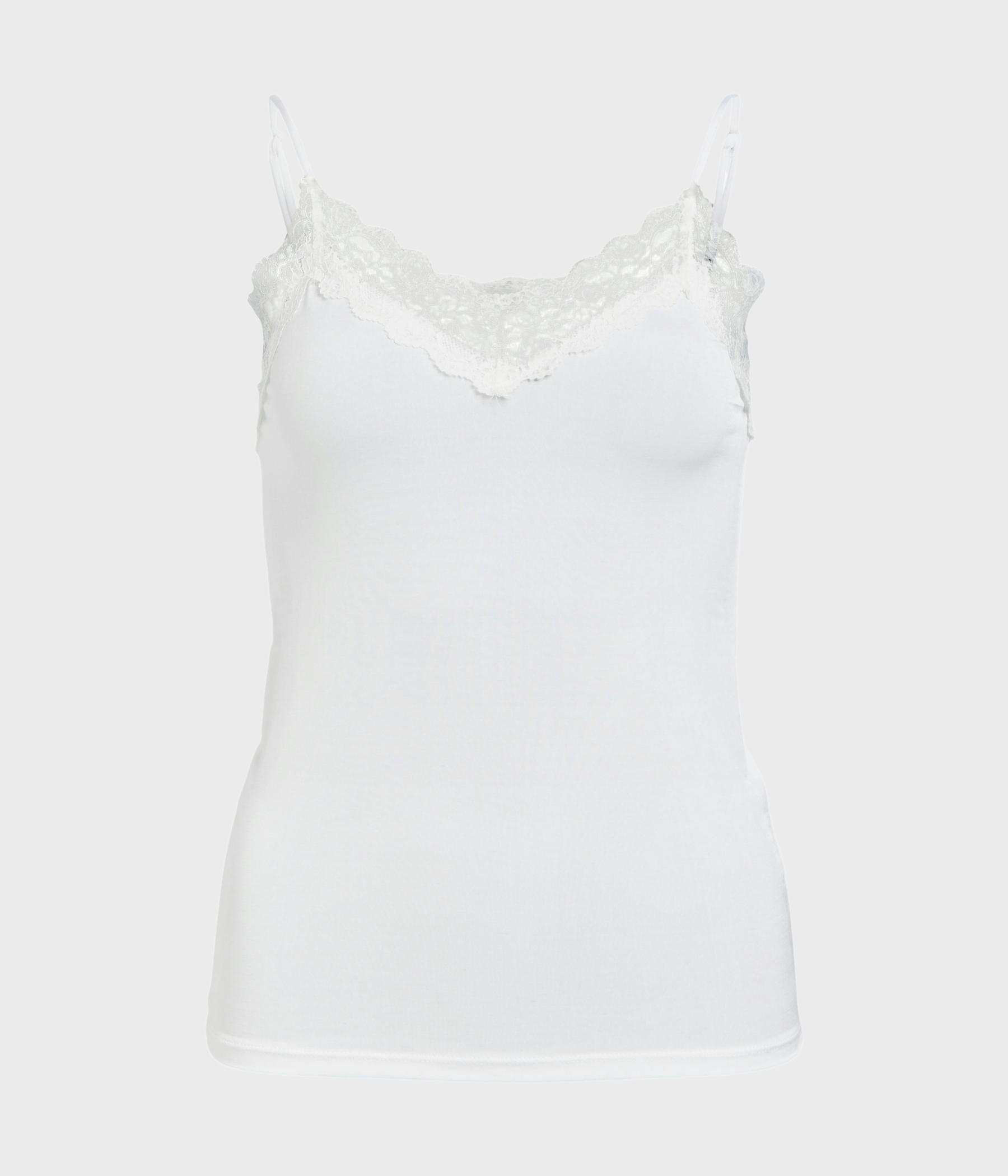 OBJLEENA SUS LACE SINGLET TOP NOOS (WHITE)