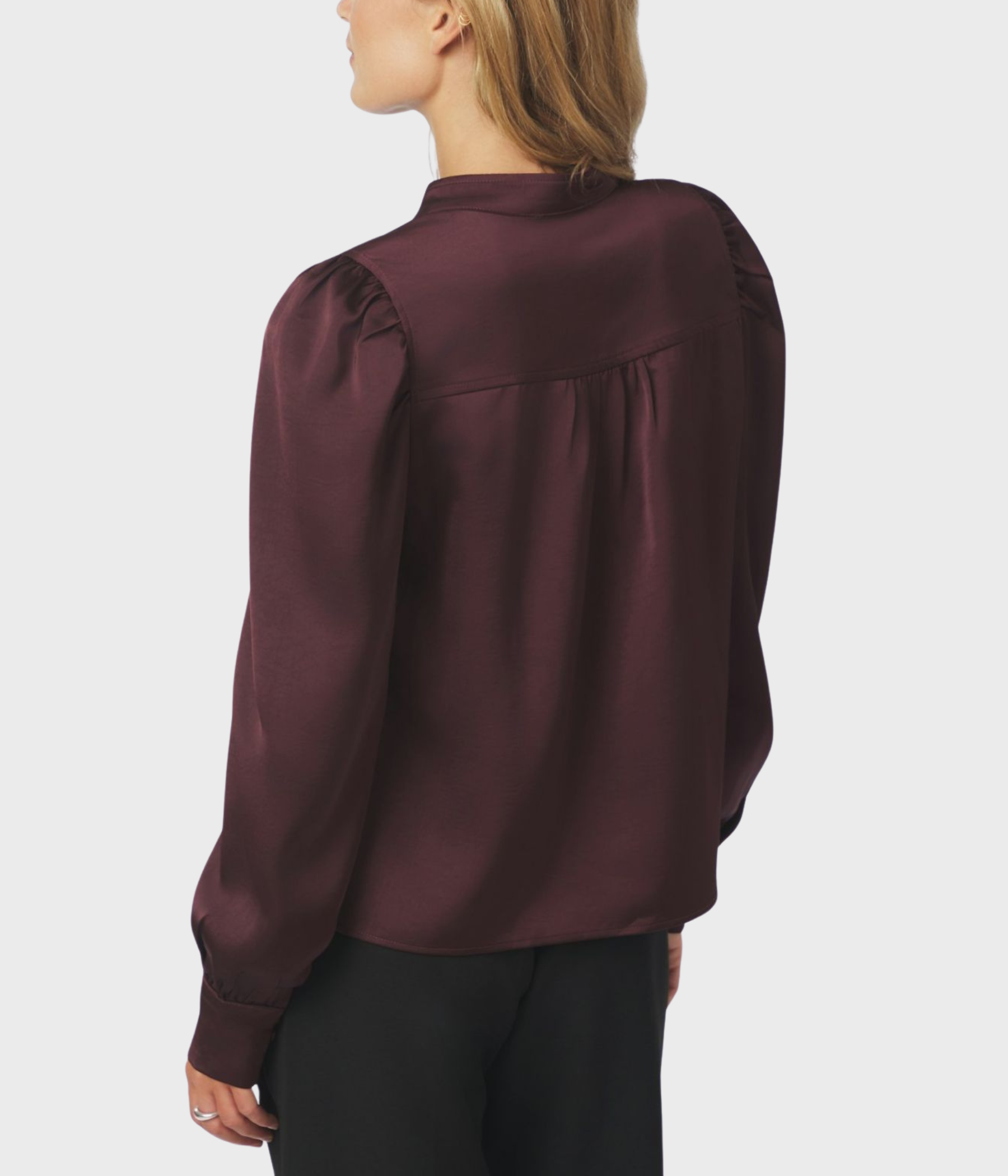 Rosslyn Heavy Sateen Blouse. (174 Burgundy)