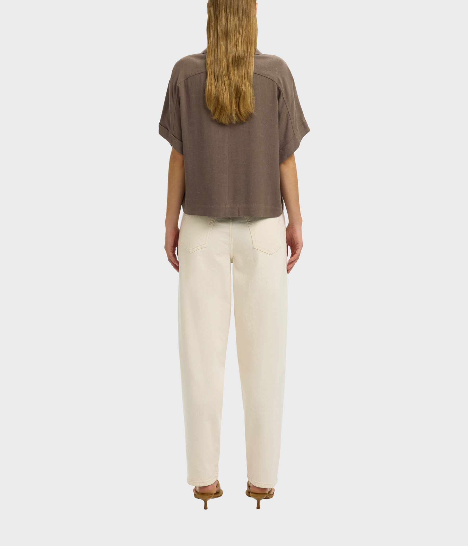 SLFVIVA SS CROPPED SHIRT NOOS. (CHOCOLATE CHIP) - D.O. Design Only