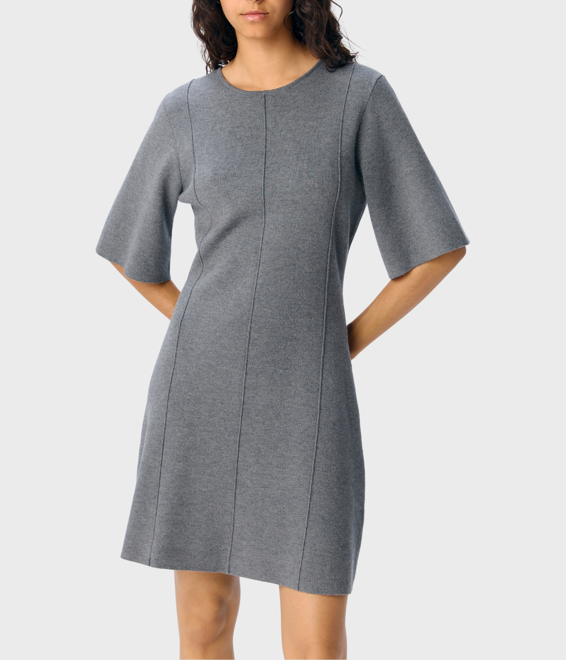 OBJREYNARD 2/4 RE SHORT DRESS DIV (Medium Grey Melange)