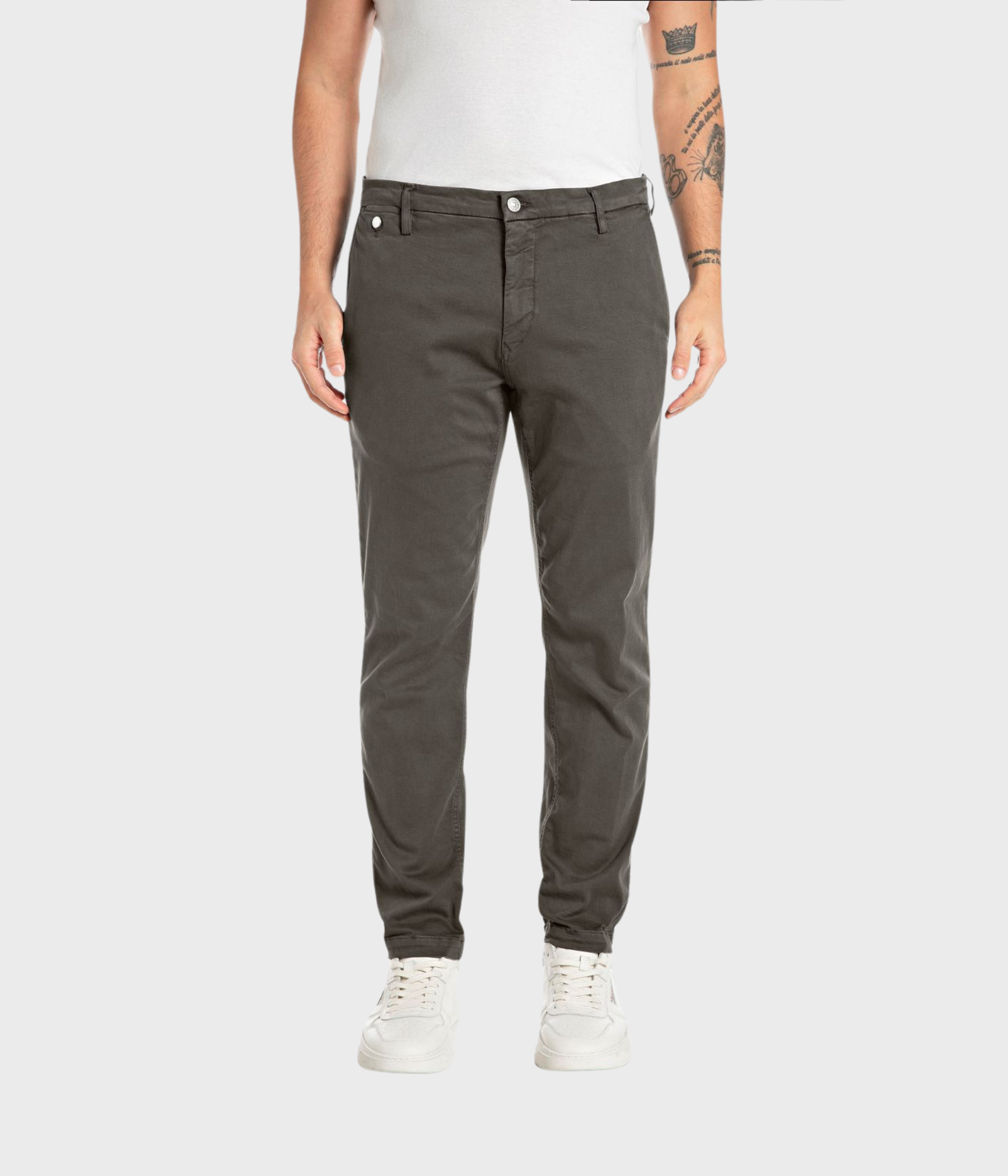 Trousers BENNI Hyperchino Color Xlite. (393 WOOD GREY Stonewashed) - D.O. Design Only