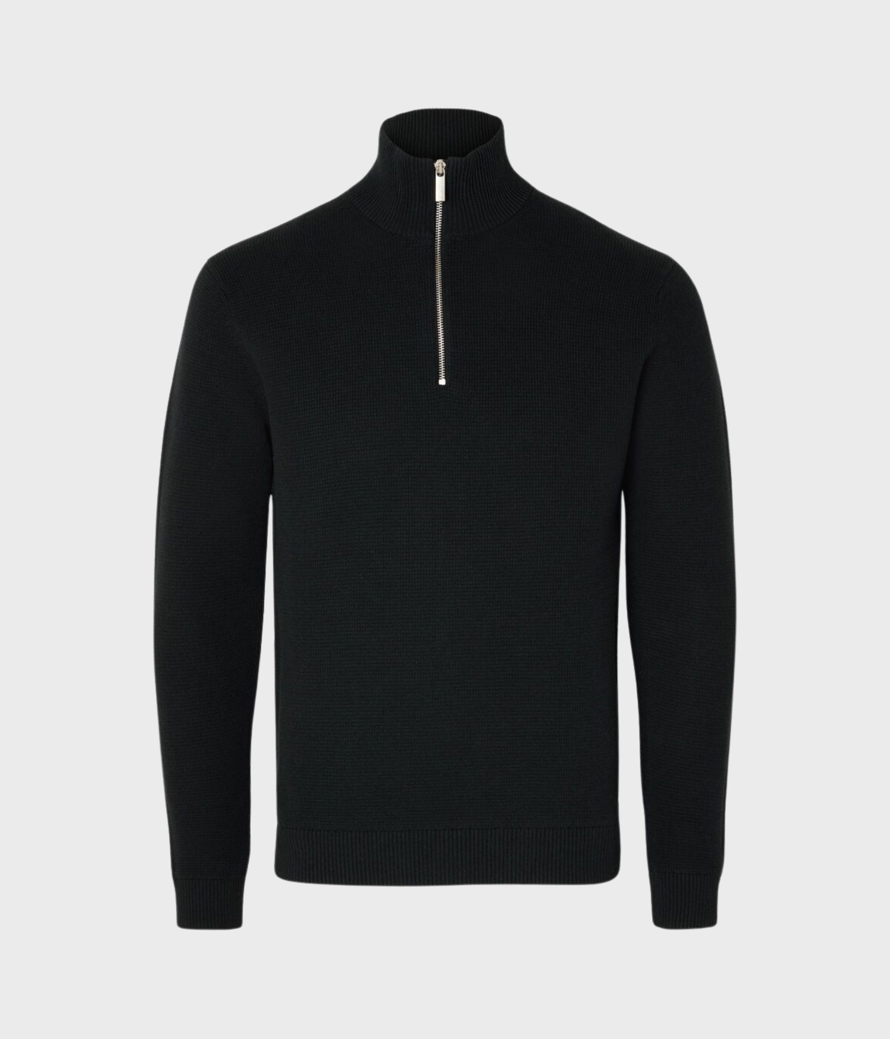 SLHDANE LS KNIT STRUCTURE HALF ZIP NOOS. (Black)