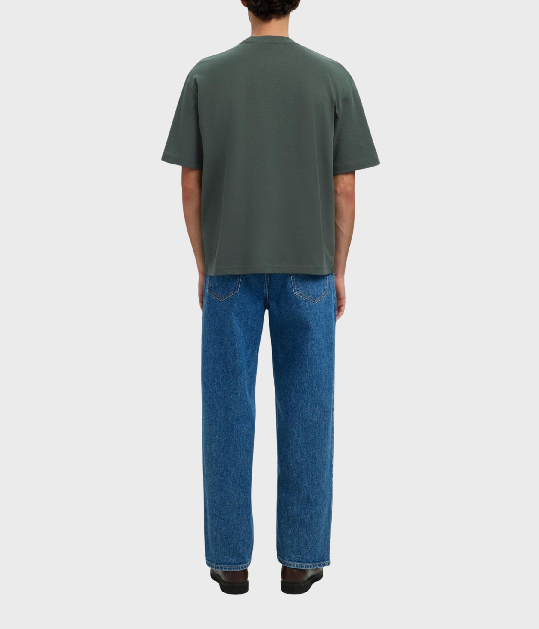 SLHLOOSEOSCAR SS O-NECK TEE NOOS. (Deep Forest)