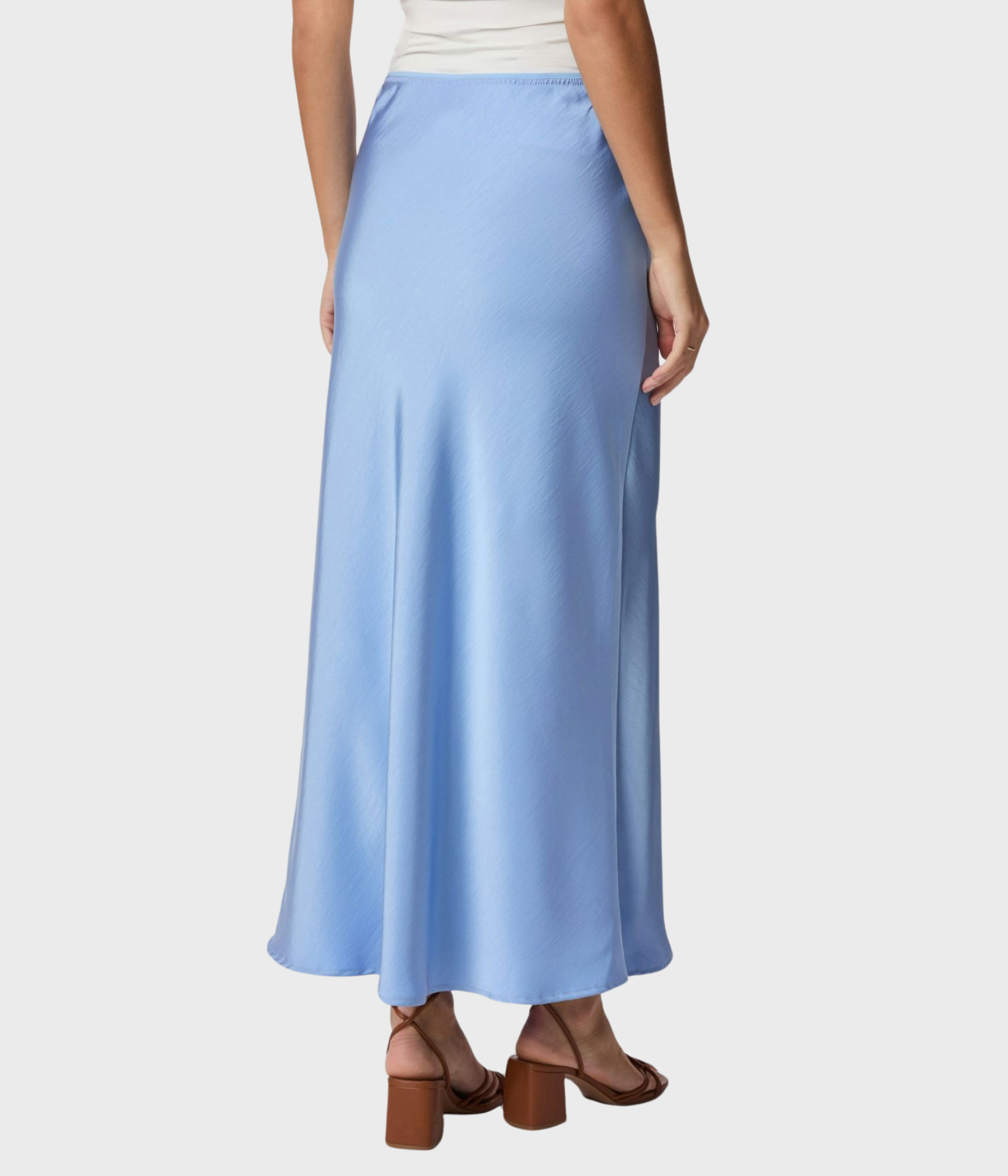 Vicky Heavy Sateen Skirt. (142 Dusty blue)