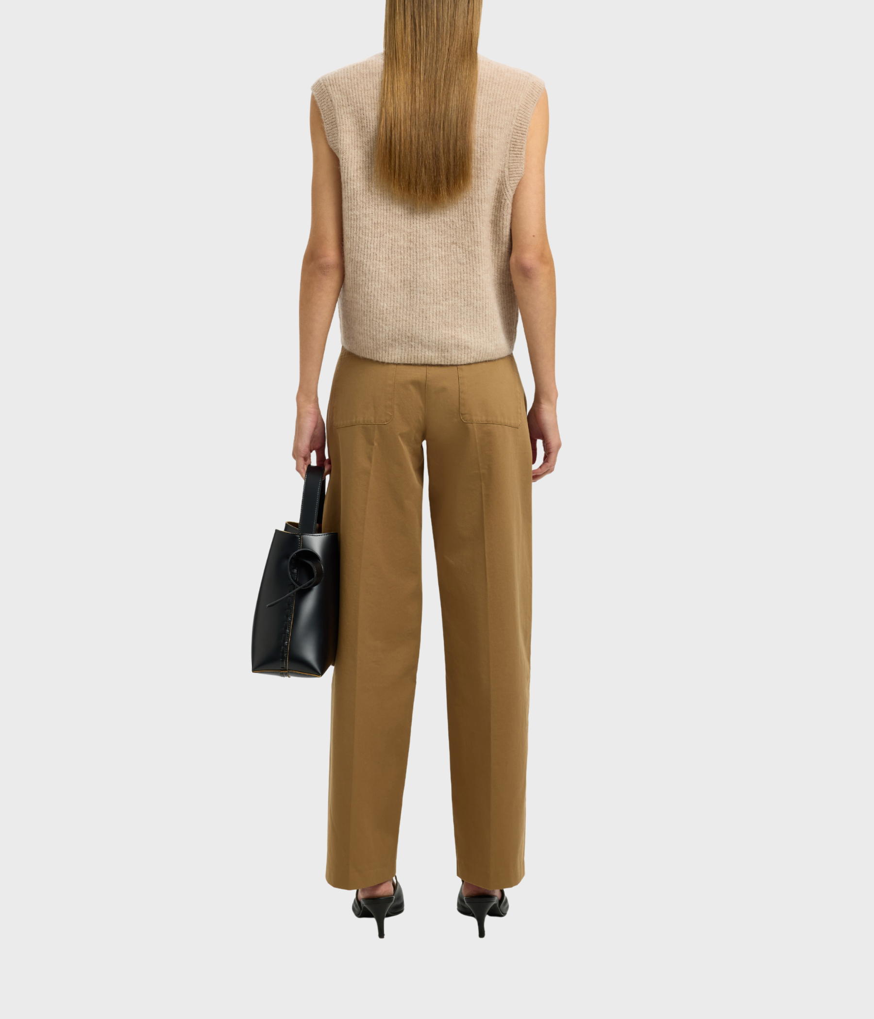 SLFLULU SL BUTTON O-NECK VEST NOOS (Birch Detail:MELANGE)