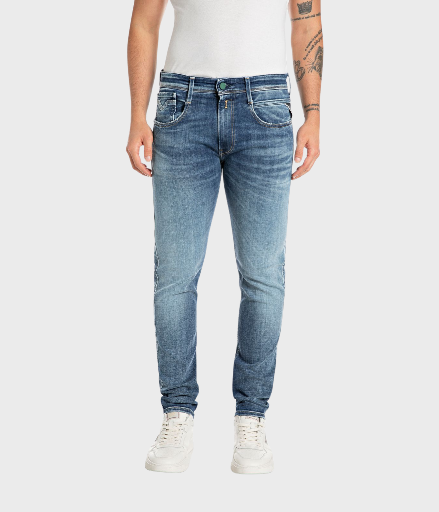 Replay Anbass Hyperflex Reused Jeans Slim Mens Replay Hyperflex