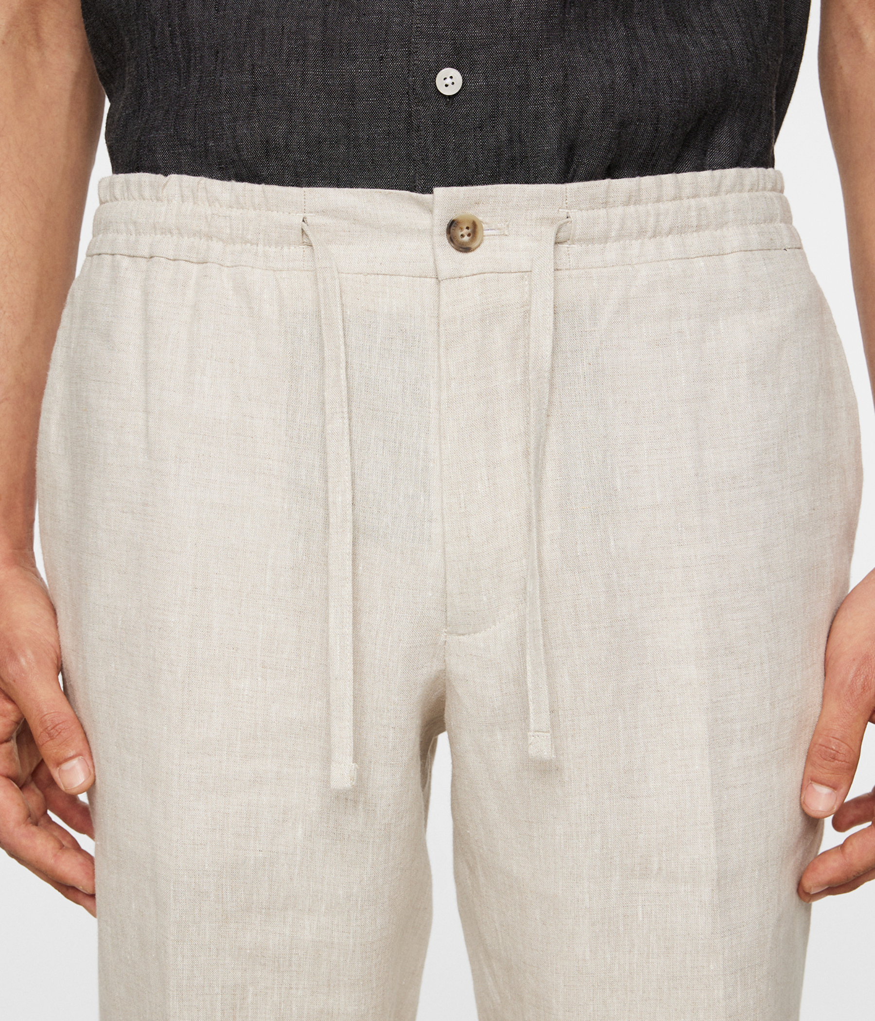 Soren Drape Linen Pants (U029 Moonbeam)