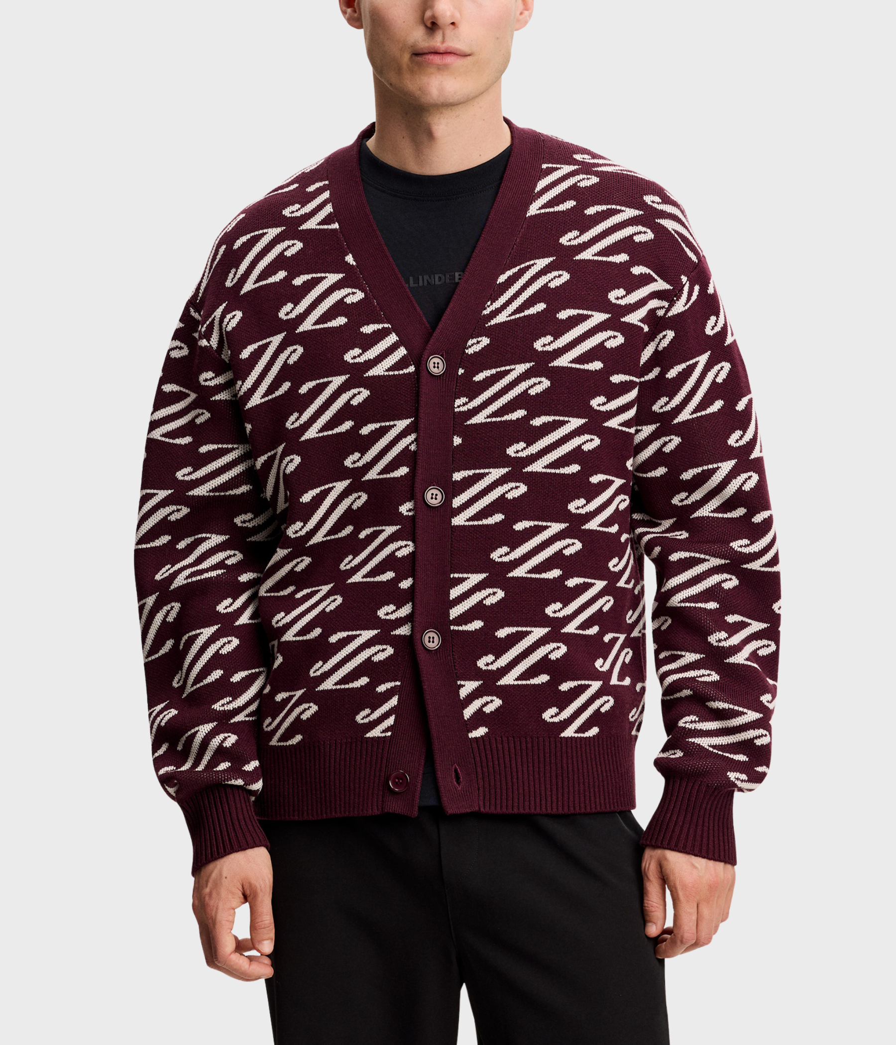Denny Jacquard Cardigan (G164 CARDI JACQUARD - WINETASTING)