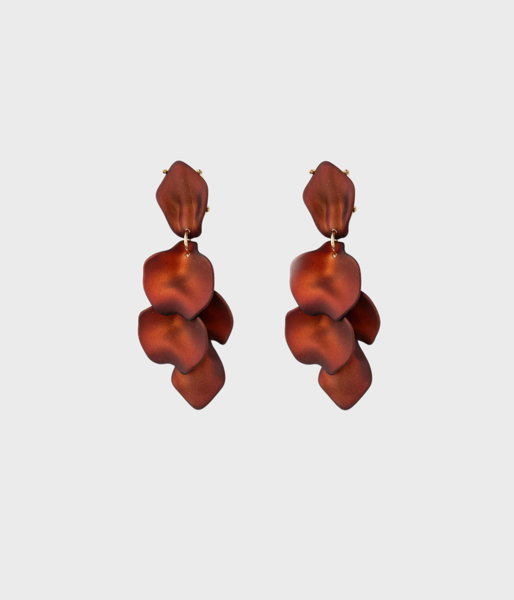 Leaf Earrings Metallic Brown (METALLIC BROWN)