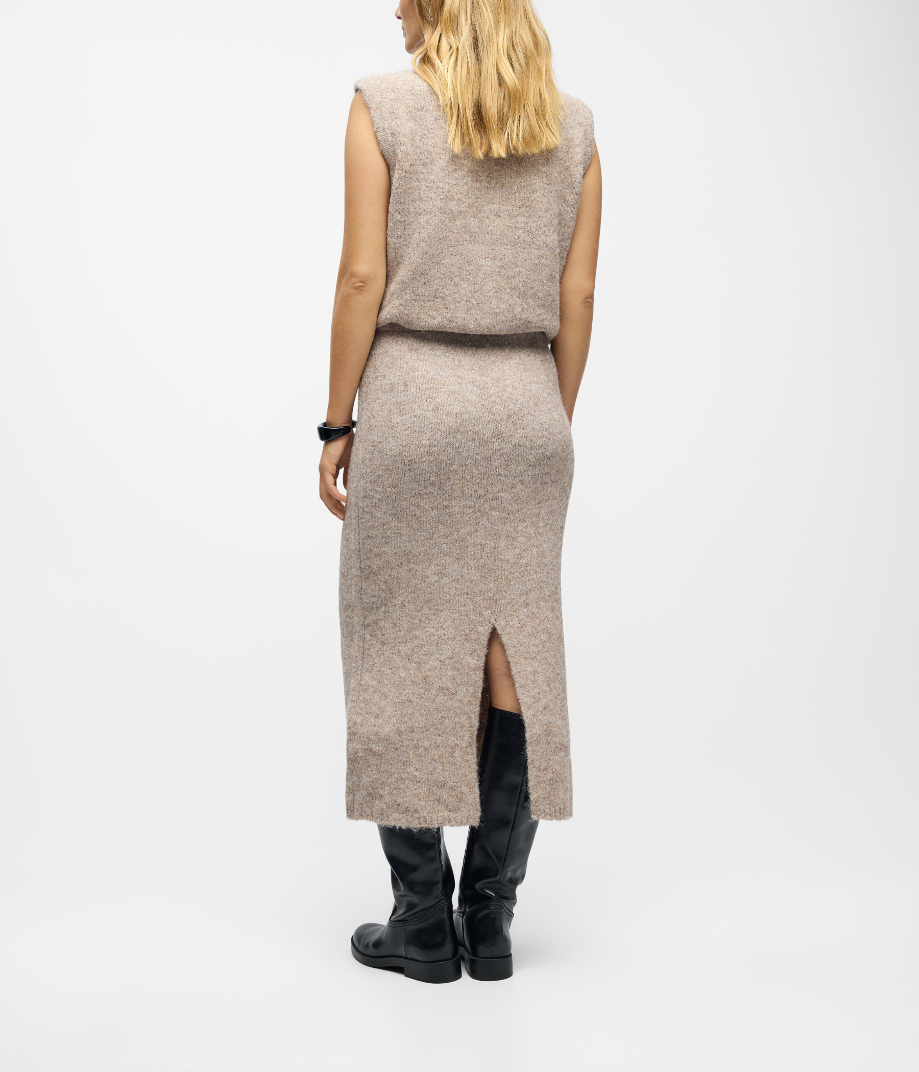 OBJSAGGIA MW RE MIDI KNIT SKIRT DIV. (Humus)