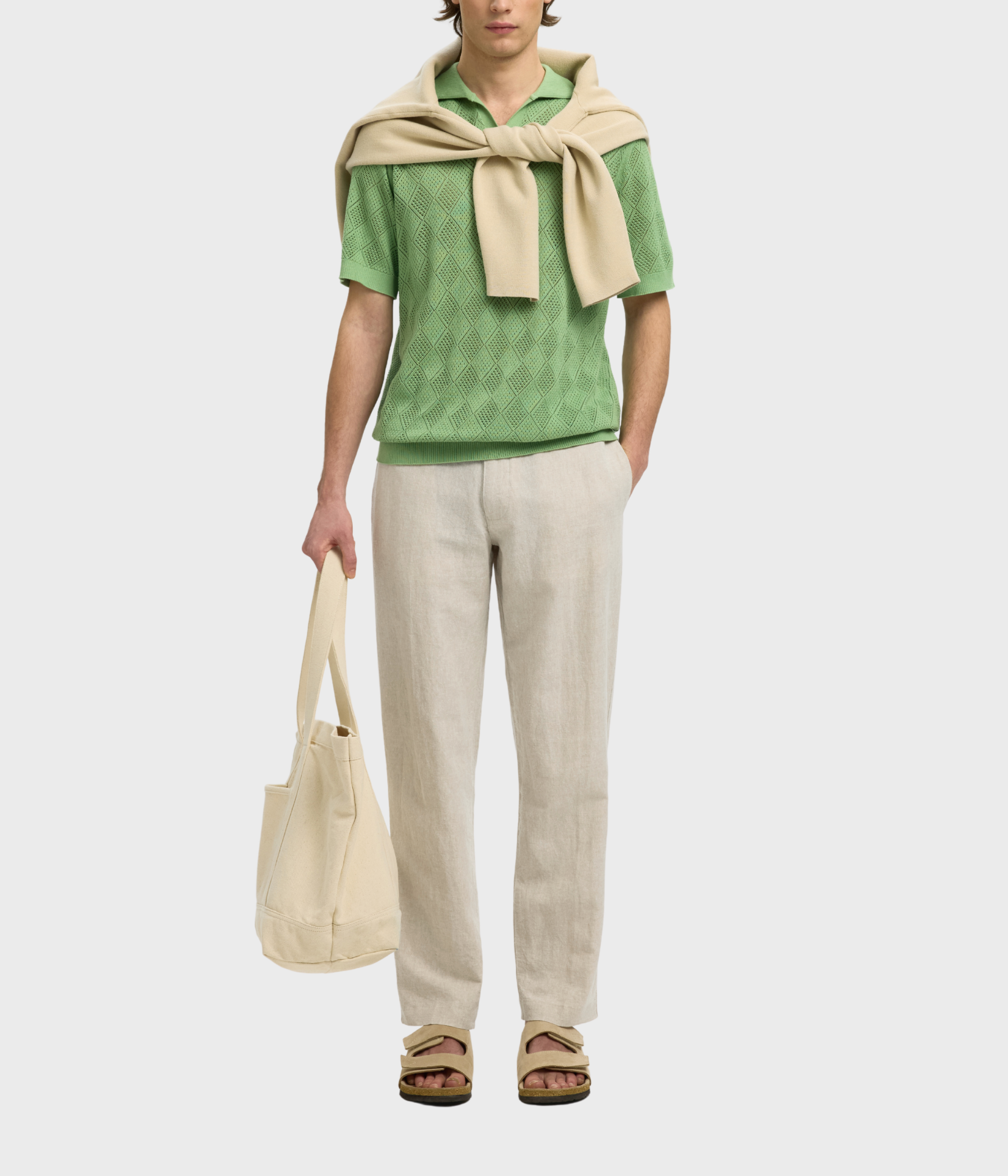 SLH196-STRAIGHT LEROY SUN PANT NOOS. (Pure Cashmere) - D.O. Design Only