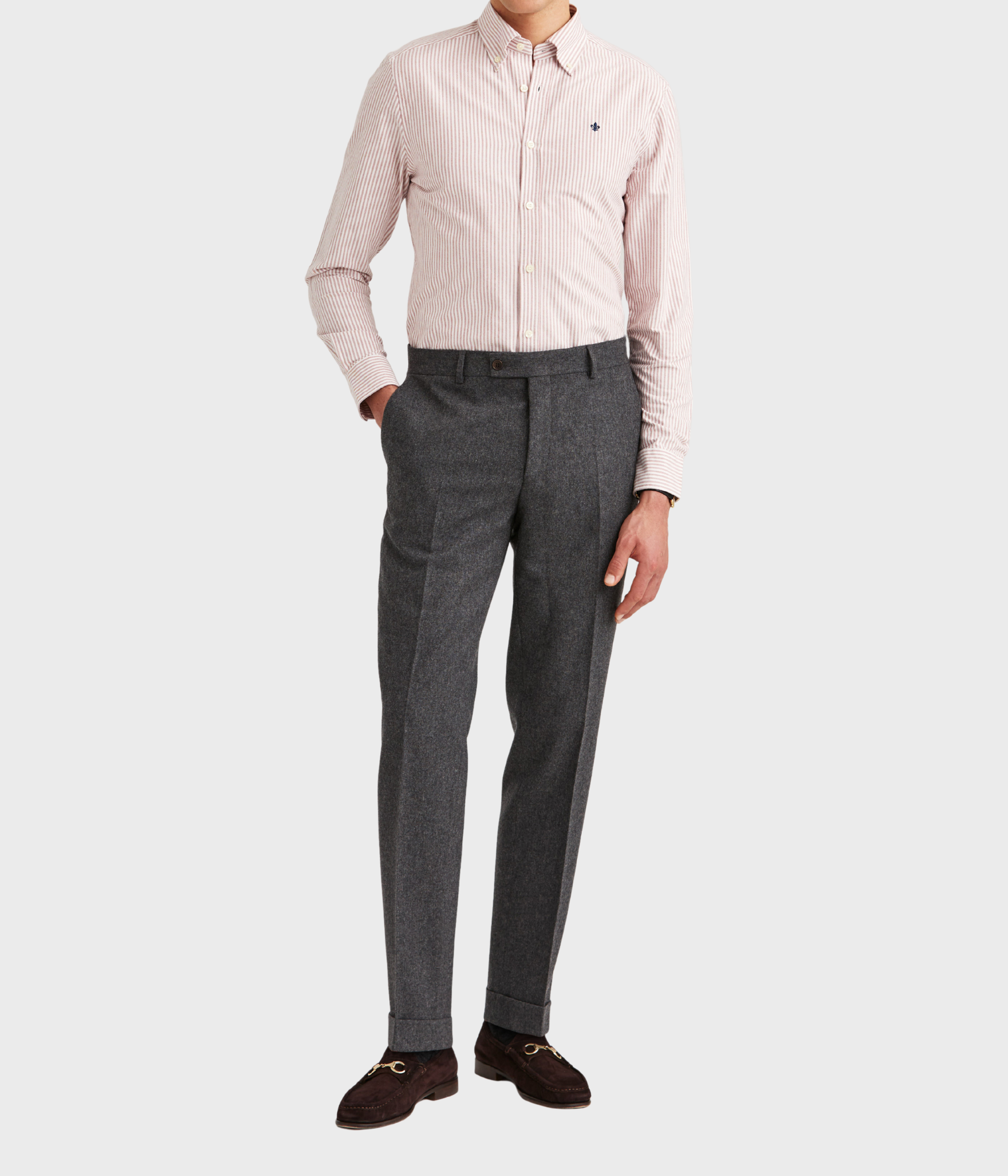 Douglas Oxford Stripe-Slim Fit (43 Red)