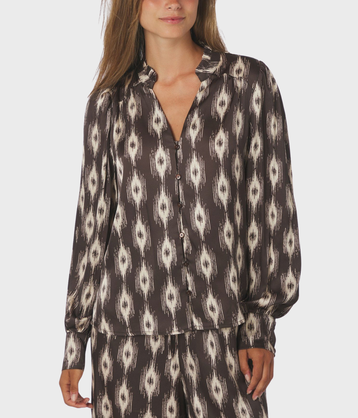 Massima Ikat Blouse (676 DARK BROWN)
