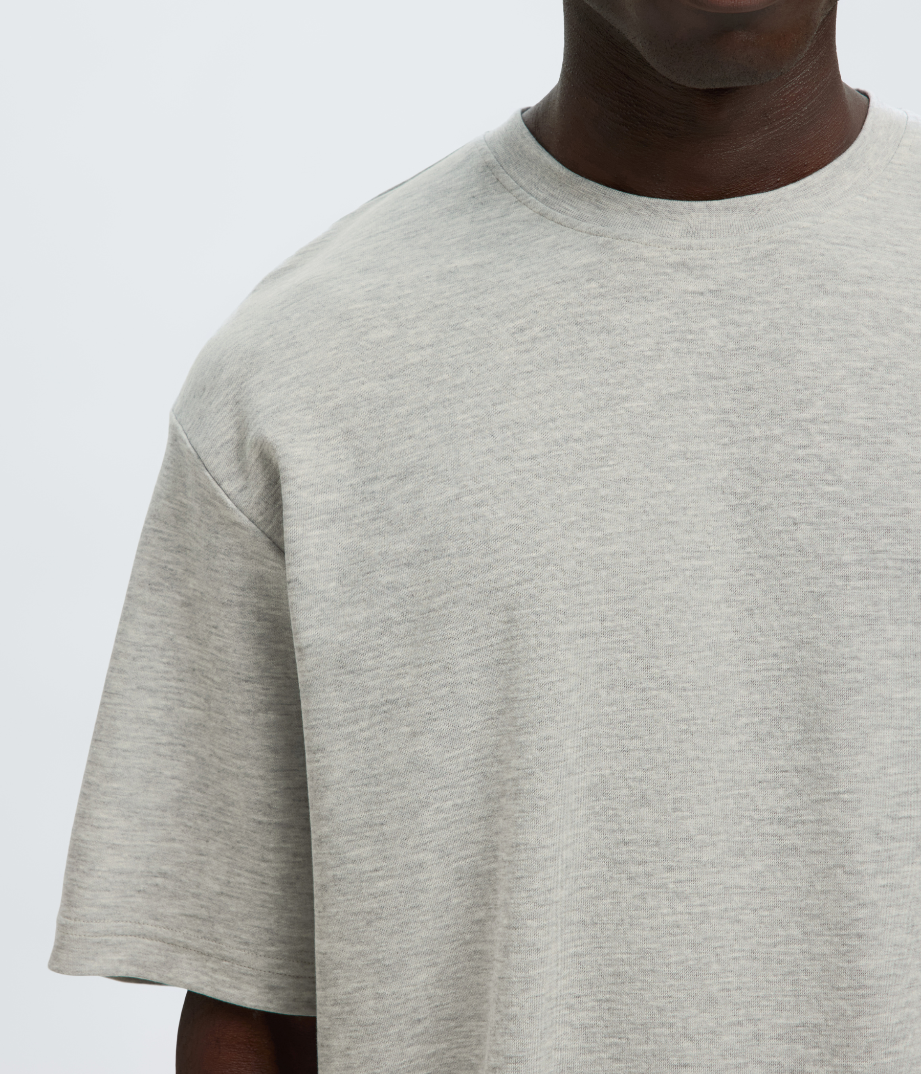 SLHLOOSEOSCAR SS O-NECK TEE NOOS (Light Grey Melange)