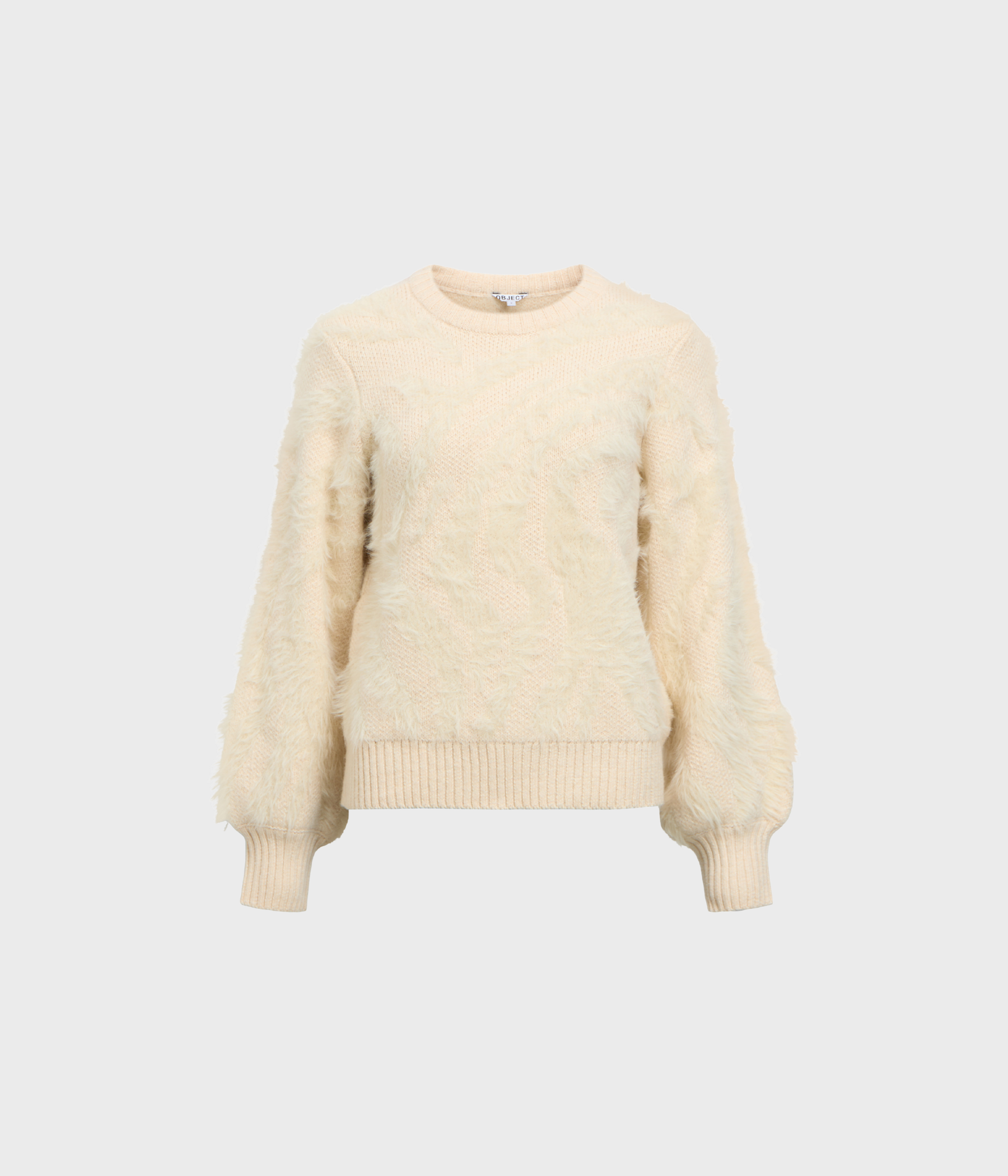 Objhollow L/S Re Knit Pullover Noos (Birch Pattern:Zebra)