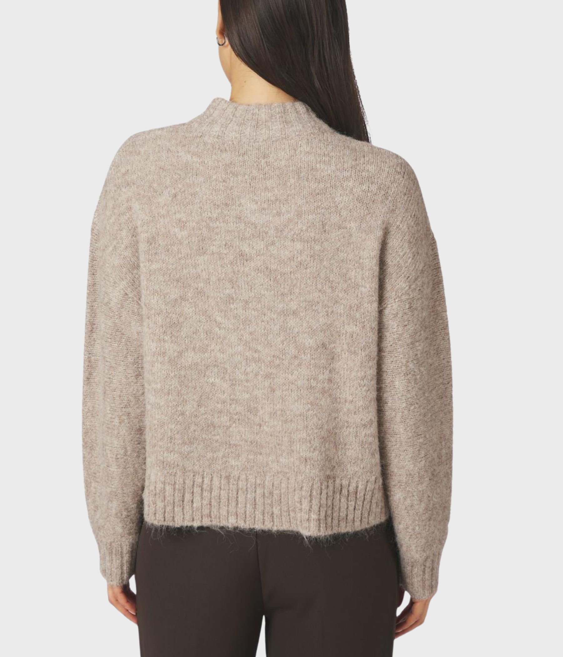 Taura Fluffy Knit Cardigan. (976 Beige Melange)