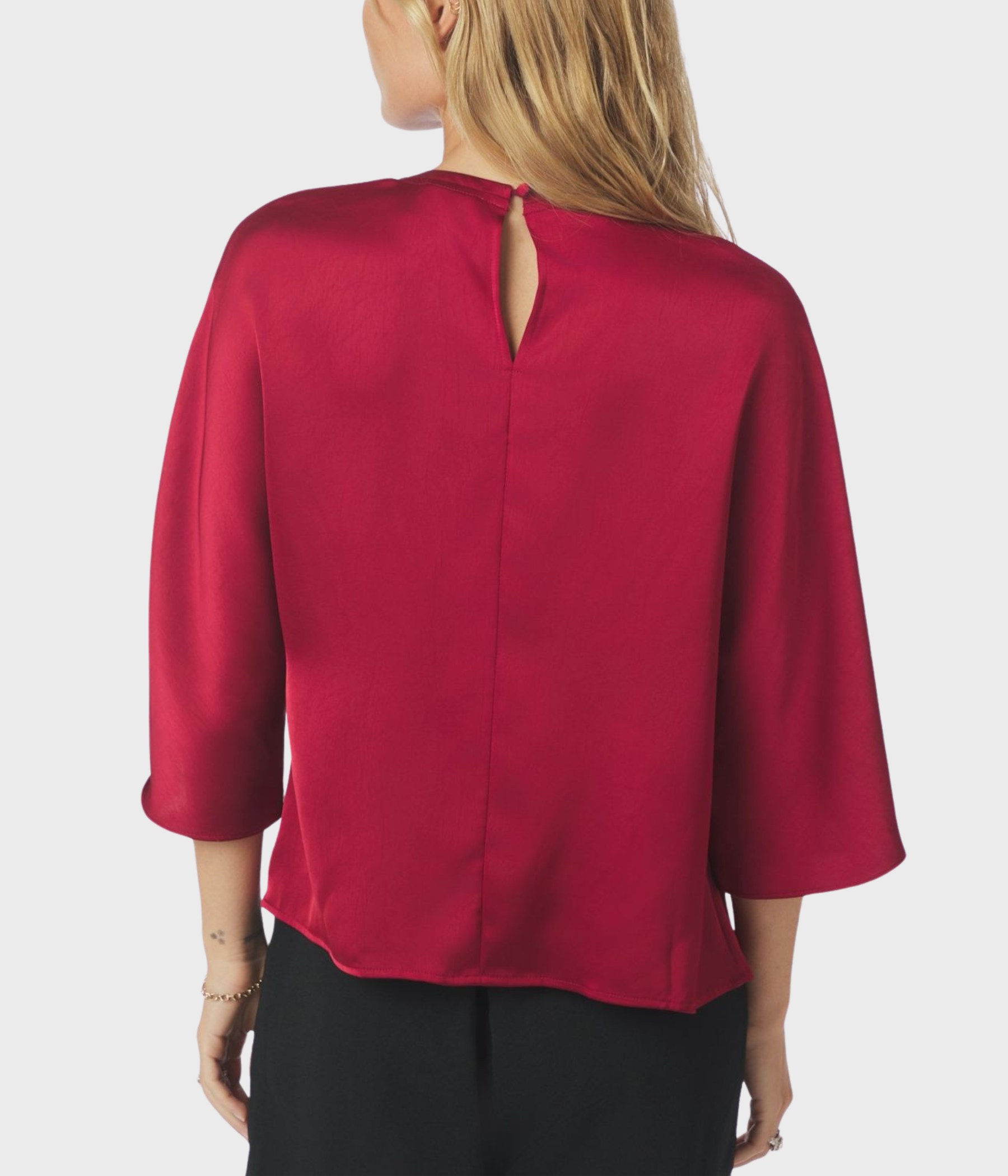 Liora Heavy Sateen Blouse. (321 Dark Red)