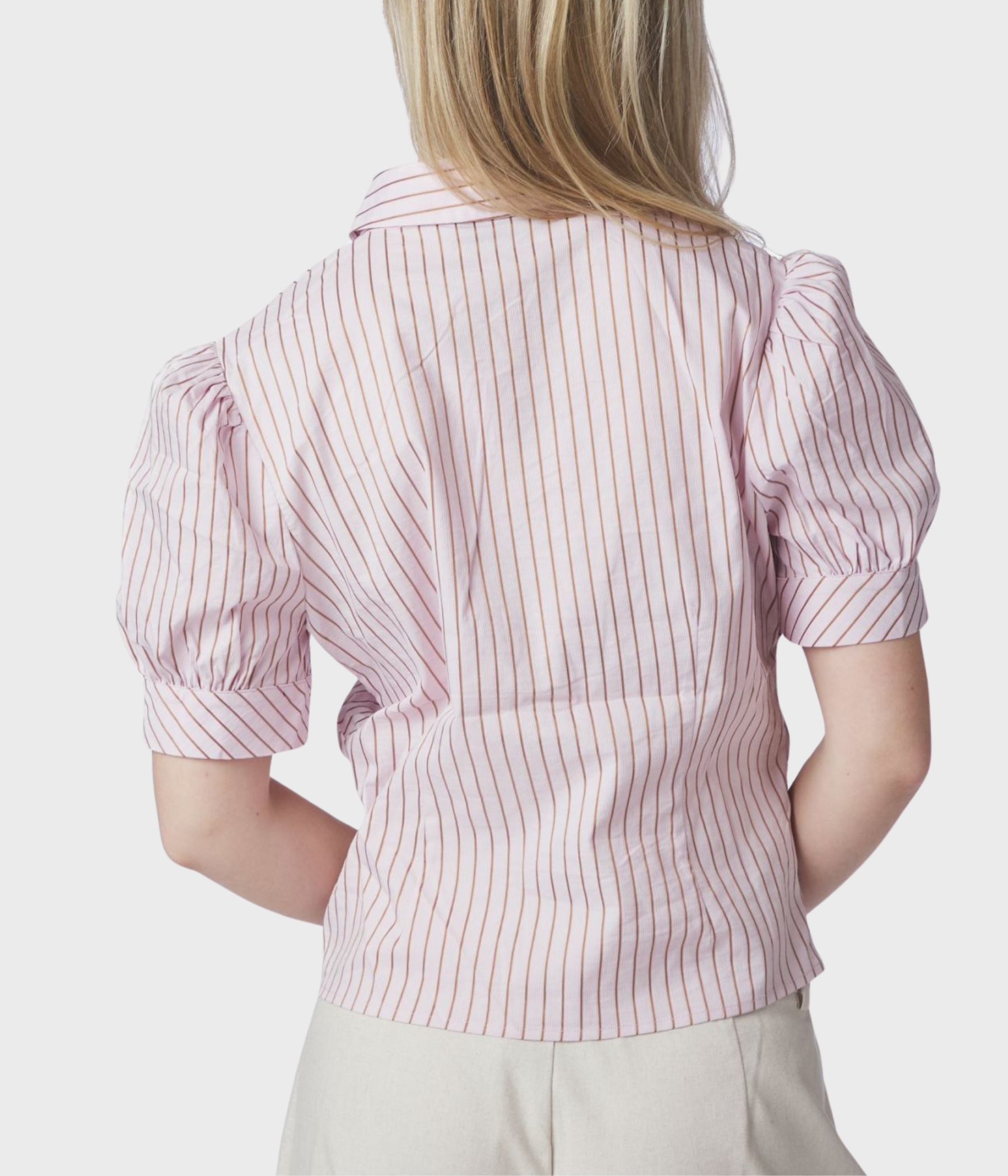 Frannie Structure Stripe Shirt (754 Light pink)