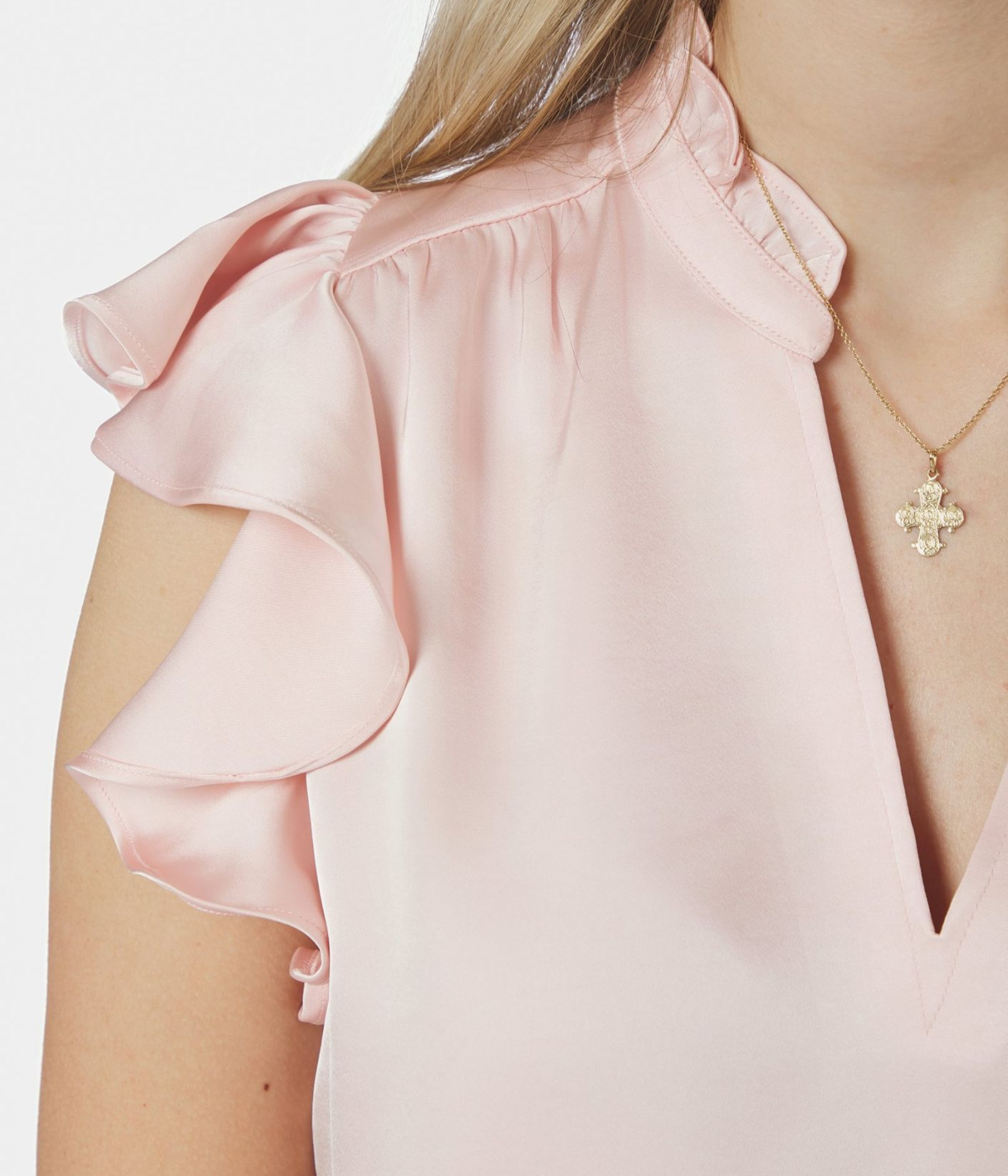 Stella Heavy Sateen Blouse. (754 Light pink)