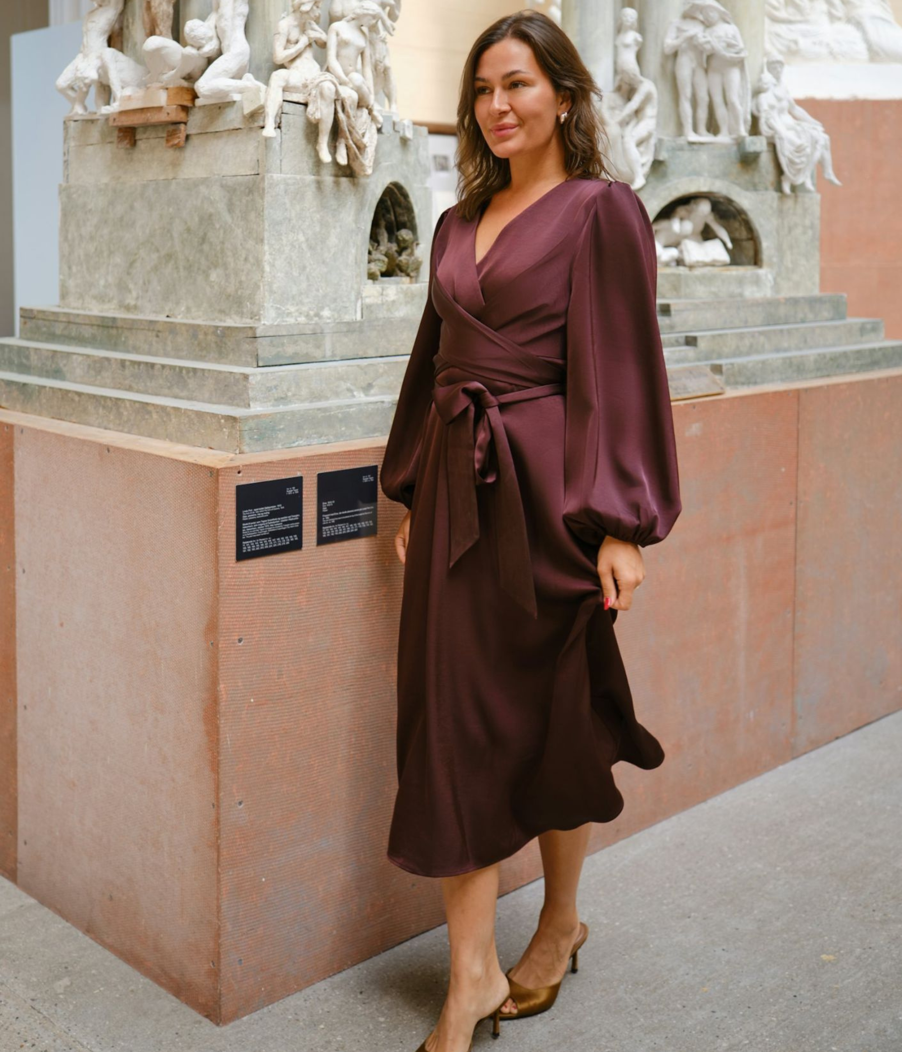 Rimini Heavy Sateen Dress. (174 Burgundy)